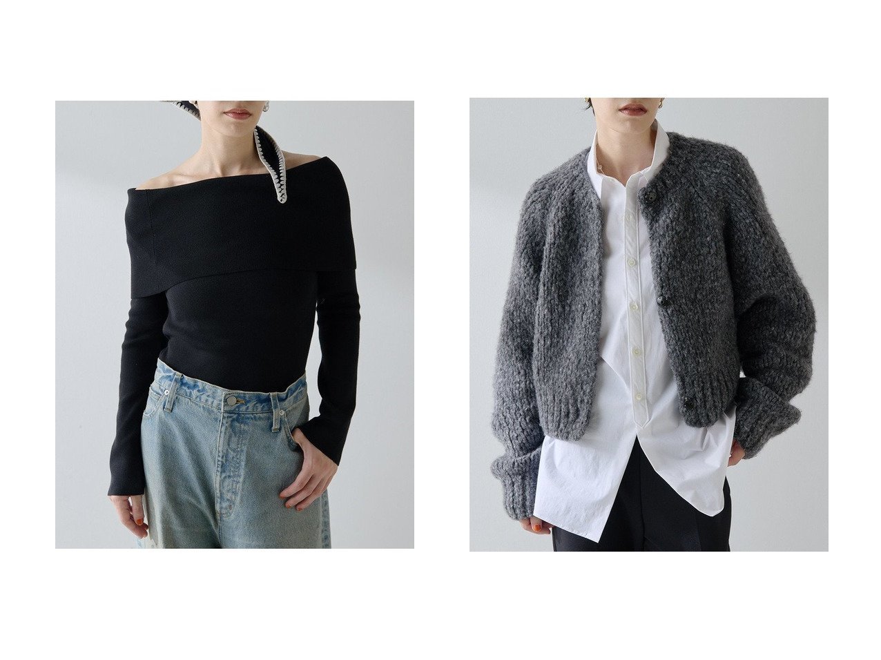【Whim Gazette/ウィムガゼット】のオフショルニットプルオーバー&ハンドニットカーディガン おすすめ人気トレンドファッション通販アイテム インテリア・キッズ・メンズ・レディースファッション・服の通販 founy(ファニー) 　ファッション　Fashion　レディースファッション　Fashion for Women　トップス・カットソー　Cut & Sew Tops　ニット　Knit Tops & Sweaters　カジュアルプルオーバー・ニットトップス　Pullovers & Knit Tops / Casual Pullovers　カーディガン・羽織り　Layered Style Cardigans　2025年　2025　2025-2026秋冬・A/W　Autumn/Winter 2025–26 AW25–26　ストレッチ　Stretch, Stretchy Fabric　フィット　Fit, Slim Fit　エレガント 上品　Elegant　A/W・秋冬　Autumn/Winter　長袖　Long Sleeve, Full Sleeve　イエロー　Yellow　イタリア　Italy　カーディガン　Cardigan, Knitwear　ハンド　Hand, Handmade　ブラック系　Black　ブラウン系　Brown　グレー系　Gray　イエロー系　Yellow　レッド系　Red　|ID:crp329100000221938
