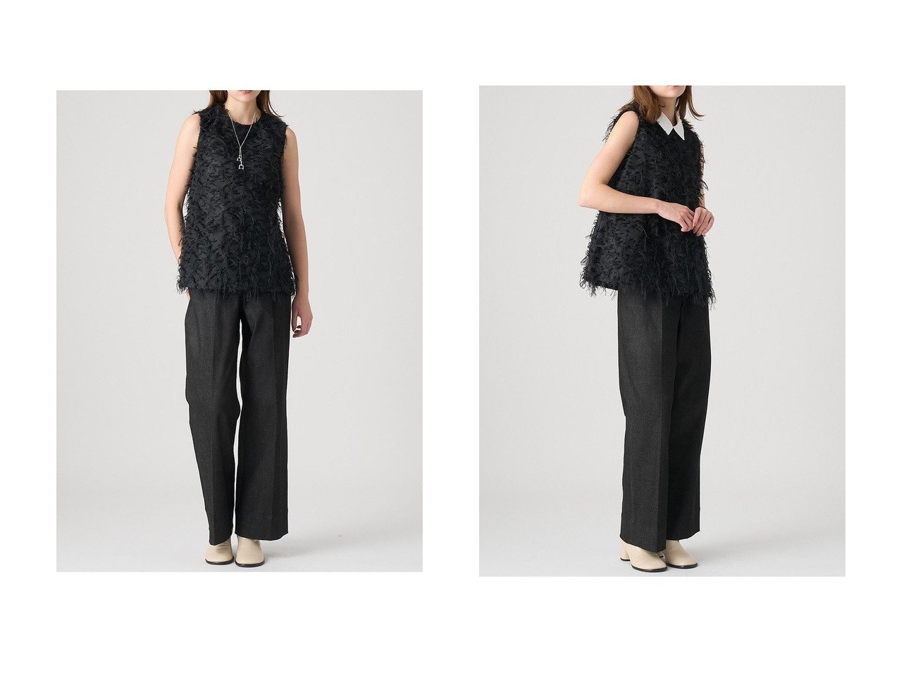 【ANAYI/アナイ】のフェザーカットジャガード ブラウス おすすめ人気トレンドファッション通販アイテム インテリア・キッズ・メンズ・レディースファッション・服の通販 founy(ファニー) 　ファッション　Fashion　レディースファッション　Fashion for Women　トップス・カットソー　Cut & Sew Tops　キャミソール&ノースリーブ　Camisoles & Sleeveless Tops　シャツ・ブラウス・オフィスカジュアル　Elegant Blouses & Button-Ups　オケージョン　Occasion Wear　シアー　Sheer, See-Through　ジャカード／ジャガード　Jacquard, Woven Pattern　セットアップ　Set-Up, Coordinated Outfit　デニム　Denim, Jeans Material　ノースリーブ　Sleeveless, No-Sleeve　フェザー　Feather, Feather Detail　フェミニン　Feminine, Girly　フォーマル　Formal, Dressy　フリンジ　Fringe, Tassel　ボトム　Bottoms, Lower Wear　A/W・秋冬　Autumn/Winter　おすすめ　Recommended / Our Picks　2025年　2025　2025-2026秋冬・A/W　Autumn/Winter 2025–26 AW25–26　ホワイト系　White　ブラック系　Black　|ID:crp329100000221953