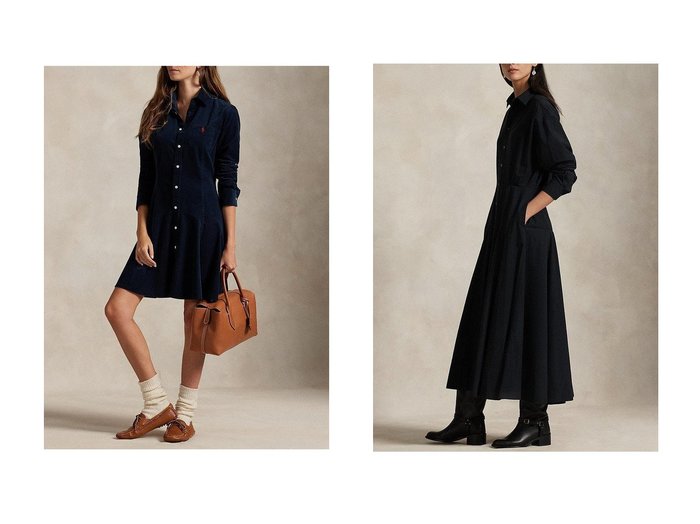 【RALPH LAUREN/ラルフローレン】の【POLO RALPH LAUREN】コットン コーデュロイ Aライン シャツドレス&【POLO RALPH LAUREN】パネルド コットン キャンバス シャツドレス おすすめ人気トレンドファッション通販アイテム 人気、トレンドファッション・服の通販 founy(ファニー) ファッション Fashion レディースファッション Fashion for Women ワンピース Dresses フォーマル・パーティードレス・結婚式用ドレス Elegant & Casual Dresses チュニック Tunic Tops & Dresses 2025年 2025 2025-2026秋冬・A/W Autumn/Winter 2025–26 AW25–26 クラシック Classic, Timeless Style コーデュロイ Corduroy, Cord Fabric チュニック Tunic, Long Top ドレス Dress, One-Piece フレア Flare, Flared ヨーク Yoke, Yoke Design ロング Long, Long-Length 秋 Autumn A/W・秋冬 Autumn/Winter 羽織 Haori, Light Jacket なめらか Smooth, Silky Texture キャンバス Canvas, Canvas Fabric セットアップ Set-Up, Coordinated Outfit |ID:crp329100000221958