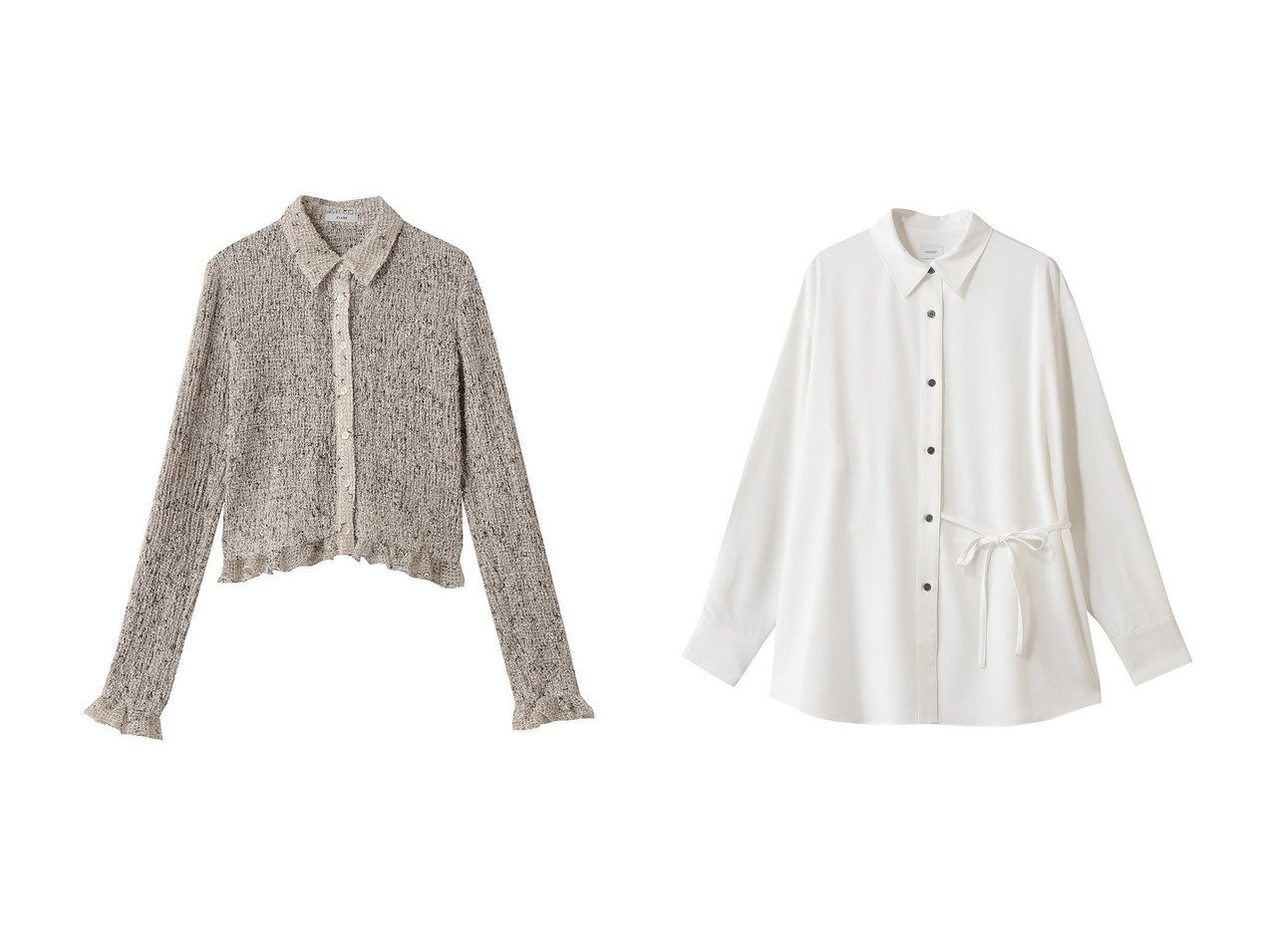 【MANOF/マノフ】のSTRING BACK LAYERED SHIRTS シャツ・ブラウス&【CLANE/クラネ】のシャツ/ブラウス おすすめ人気トレンドファッション通販アイテム インテリア・キッズ・メンズ・レディースファッション・服の通販 founy(ファニー) 　ファッション　Fashion　レディースファッション　Fashion for Women　トップス・カットソー　Cut & Sew Tops　シャツ・ブラウス・オフィスカジュアル　Elegant Blouses & Button-Ups　2025年　2025　2025-2026秋冬・A/W　Autumn/Winter 2025–26 AW25–26　ギャザー　Gathered, Ruffled　スリーブ　Sleeve, Long Sleeve / Short Sleeve　ネップ　Nepp, Slub Yarn　ミックス　Mix, Mixed Style　メッシュ　Mesh, Net Fabric　ロング　Long, Long-Length　A/W・秋冬　Autumn/Winter　イエロー系　Yellow　ブラック系　Black　ブラウン系　Brown　|ID:crp329100000221966
