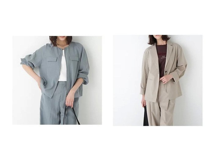 【HUMAN WOMAN/ヒューマンウーマン】のクルーネックショートブルゾン&TR TCポプリンストレッチボックステーラードジャケット おすすめ人気トレンドファッション通販アイテム 人気、トレンドファッション・服の通販 founy(ファニー) ファッション Fashion レディースファッション Fashion for Women アウター Coat / Outerwear Collection ブルゾンジャケット・スポーティアウター Blouson Jackets レディースジャケット・軽アウター Jackets テーラードジャケット / 通勤・きれいめスタイル Tailored Jackets & Blazers おすすめ Recommended / Our Picks スタンダード Standard, Basic セットアップ Set-Up, Coordinated Outfit フラップ Flap, Flap Pocket ブルゾン Blouson, Bomber Jacket ポケット Pocket, Pocket Detail ヴィンテージ Vintage Style カーディガン Cardigan, Knitwear サマー Summer, Summer Style ブロード Broadcloth, Fine Cotton ボックス Boxy, Box Shape |ID:crp329100000221970