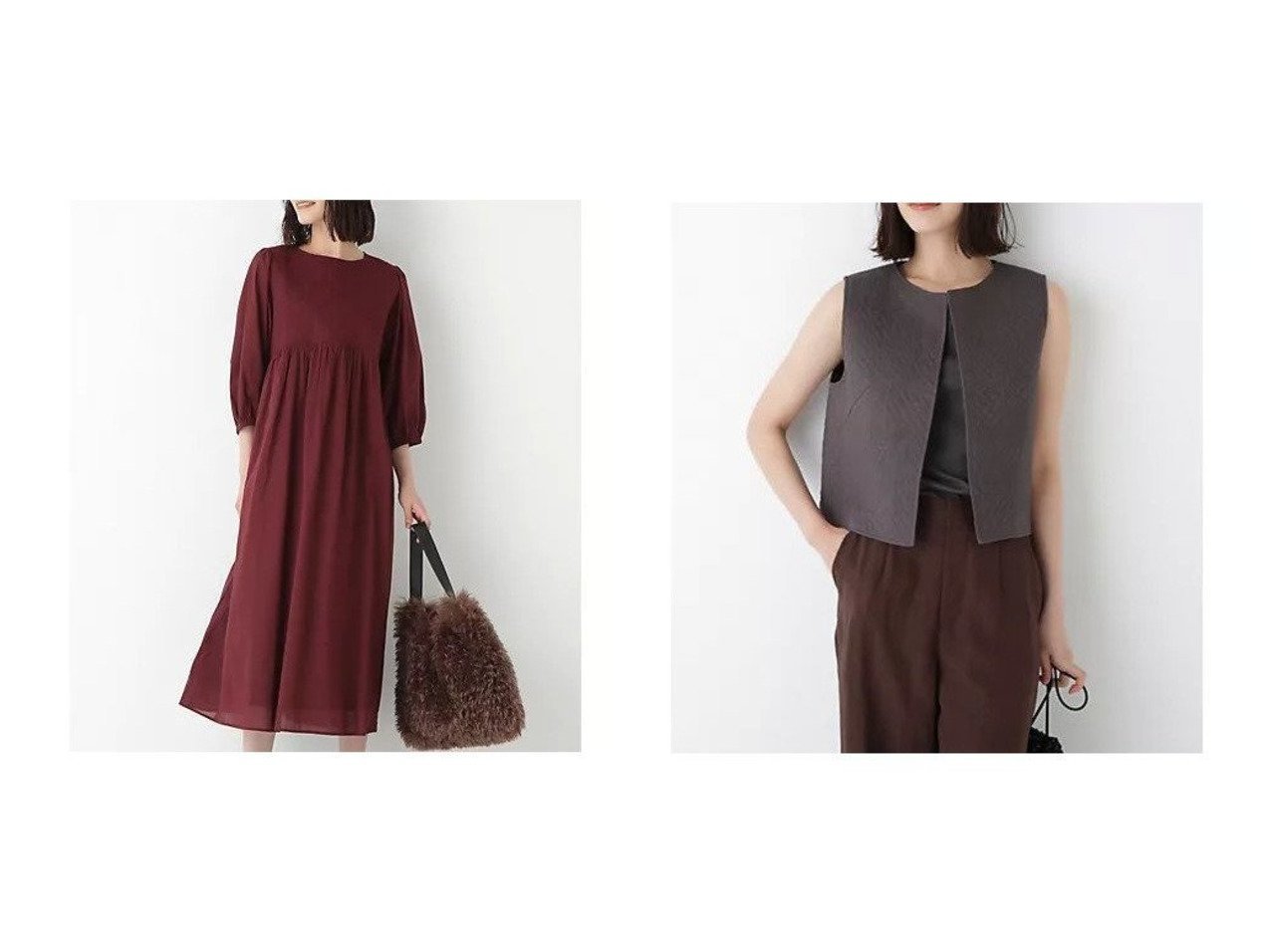 【HUMAN WOMAN/ヒューマンウーマン】のインドコットンボイルキルティングドッキングワンピース&インドコットンボイルキルティングジレ おすすめ人気トレンドファッション通販アイテム インテリア・キッズ・メンズ・レディースファッション・服の通販 founy(ファニー) 　ファッション　Fashion　レディースファッション　Fashion for Women　ワンピース　Dresses　アウター　Coat / Outerwear Collection　トップス・カットソー　Cut & Sew Tops　ベスト&ジレ / 重ね着スタイル　Vests & Gilets　おすすめ　Recommended / Our Picks　インド　Indian Textile　キルティング　Quilted, Quilting　キルト　Quilt, Quilted Fabric　ギャザー　Gathered, Ruffled　スタンダード　Standard, Basic　ドッキング　Docking, Mixed Material　リラックス　Relax, Relaxed Fit　夏　Summer　カットソー　Cut and Sewn Top　シンプル　Simple, Minimal　バランス　Balance, Style Balance　ボトム　Bottoms, Lower Wear　グレー系　Gray　|ID:crp329100000221971