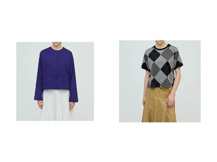 【mizuiro ind/ミズイロ インド】のアーガイルプリントTシャツ&クルーネックピンタックシャツ おすすめ人気トレンドファッション通販アイテム 人気、トレンドファッション・服の通販 founy(ファニー) ファッション Fashion レディースファッション Fashion for Women トップス・カットソー Cut & Sew Tops シャツ・ブラウス・オフィスカジュアル Elegant Blouses & Button-Ups ロングTシャツ・Tシャツ Longline T-Shirts & Tees アシンメトリー Asymmetrical Style ジャケット Jacket, Outerwear フロント Front, Front Design ポケット Pocket, Pocket Detail ワーク Workwear, Utility Style カットソー Cut and Sewn Top コンパクト Compact, Small Size プリント Print, Printed Pattern ボトム Bottoms, Lower Wear 秋 Autumn |ID:crp329100000221980