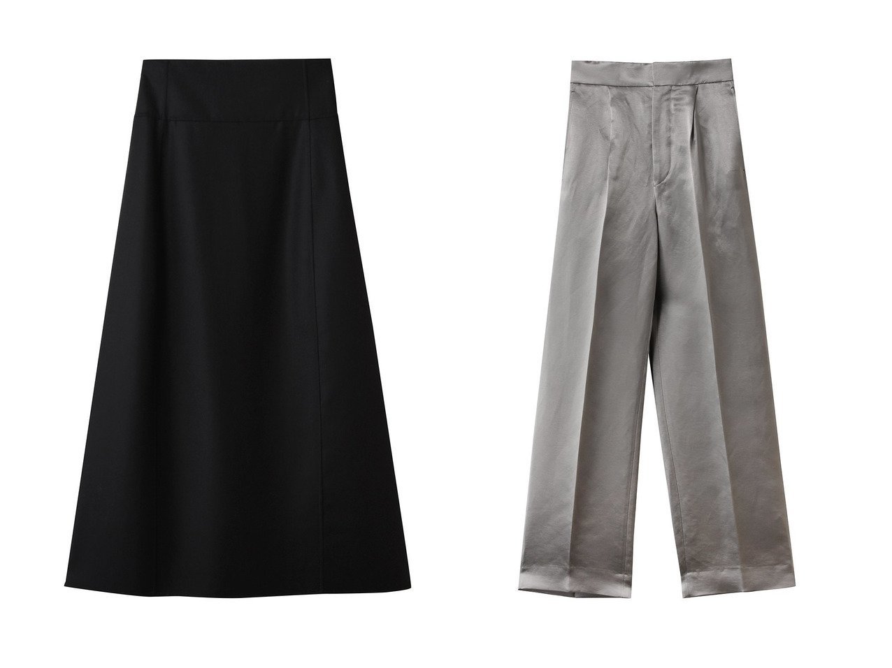 【BLAMINK/ブラミンク】のバックギャザーストレートパンツ&ダブルフェイストラペーズスカート おすすめ人気トレンドファッション通販アイテム インテリア・キッズ・メンズ・レディースファッション・服の通販 founy(ファニー) 　ファッション　Fashion　レディースファッション　Fashion for Women　スカート　Skirts　パンツ　Pants & Trousers　バッグ　Bags　2025年　2025　2025-2026秋冬・A/W　Autumn/Winter 2025–26 AW25–26　シューズ　Shoes, Footwear　フォルム　Silhouette, Form　フォーマル　Formal, Dressy　A/W・秋冬　Autumn/Winter　ブラック系　Black　グレー系　Gray　ブラウン系　Brown　|ID:crp329100000222031