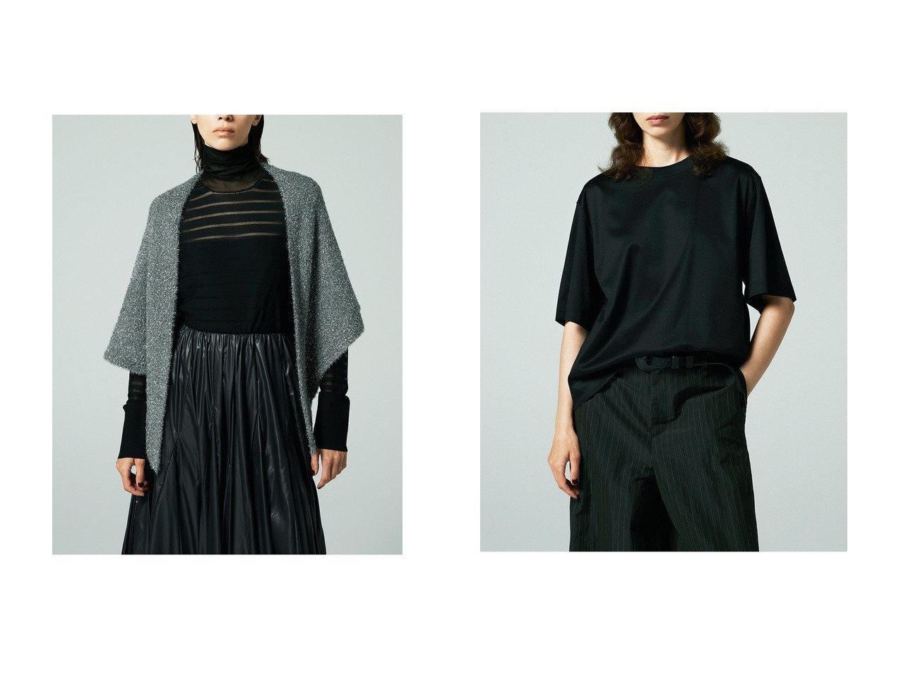 【EAUVIRE/オーヴィル】のオフボディTシャツ&シアーボーダータートルネックニットプルオーバー おすすめ人気トレンドファッション通販アイテム インテリア・キッズ・メンズ・レディースファッション・服の通販 founy(ファニー) 　ファッション　Fashion　レディースファッション　Fashion for Women　トップス・カットソー　Cut & Sew Tops　ニット　Knit Tops & Sweaters　カジュアルプルオーバー・ニットトップス　Pullovers & Knit Tops / Casual Pullovers　タートルネック・ハイネックトップス　Turtlenecks & High-Neck Tops　シャツ・ブラウス・オフィスカジュアル　Elegant Blouses & Button-Ups　ロングTシャツ・Tシャツ　Longline T-Shirts & Tees　カットソー・ベーシックTシャツ　Cut-and-Sewn Tops / Stretch Tees & Basics　インナー　Innerwear　シルク　Silk, 100% Silk　シンプル　Simple, Minimal　タートルネック　Turtleneck, High Neck　ボーダー　Border, Stripe　新作・新入荷　New Arrivals / New In　ブラック系　Black　|ID:crp329100000222032