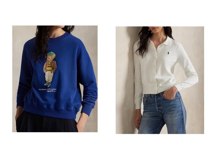 【RALPH LAUREN/ラルフローレン】の【POLO RALPH LAUREN】Polo ベア ライトウェイト フリース クルーネック&【POLO RALPH LAUREN】ポロカラー ボタンド カーディガン おすすめ人気トレンドファッション通販アイテム 人気、トレンドファッション・服の通販 founy(ファニー) ファッション Fashion レディースファッション Fashion for Women トップス・カットソー Cut & Sew Tops シャツ・ブラウス・オフィスカジュアル Elegant Blouses & Button-Ups レディースパーカー・カジュアルフーディー Casual Hoodies & Sweatshirts ロングTシャツ・Tシャツ Longline T-Shirts & Tees スウェット・クルーネックトップス Sweatshirts & Crewnecks / Relaxed Fit Sweat Tops カットソー・ベーシックTシャツ Cut-and-Sewn Tops / Stretch Tees & Basics カーディガン・羽織り Layered Style Cardigans 2025年 2025 2025-2026秋冬・A/W Autumn/Winter 2025–26 AW25–26 クラシック Classic, Timeless Style プリント Print, Printed Pattern モチーフ Motif, Design Theme ラバー Rubber, Rubber Sole A/W・秋冬 Autumn/Winter |ID:crp329100000222037