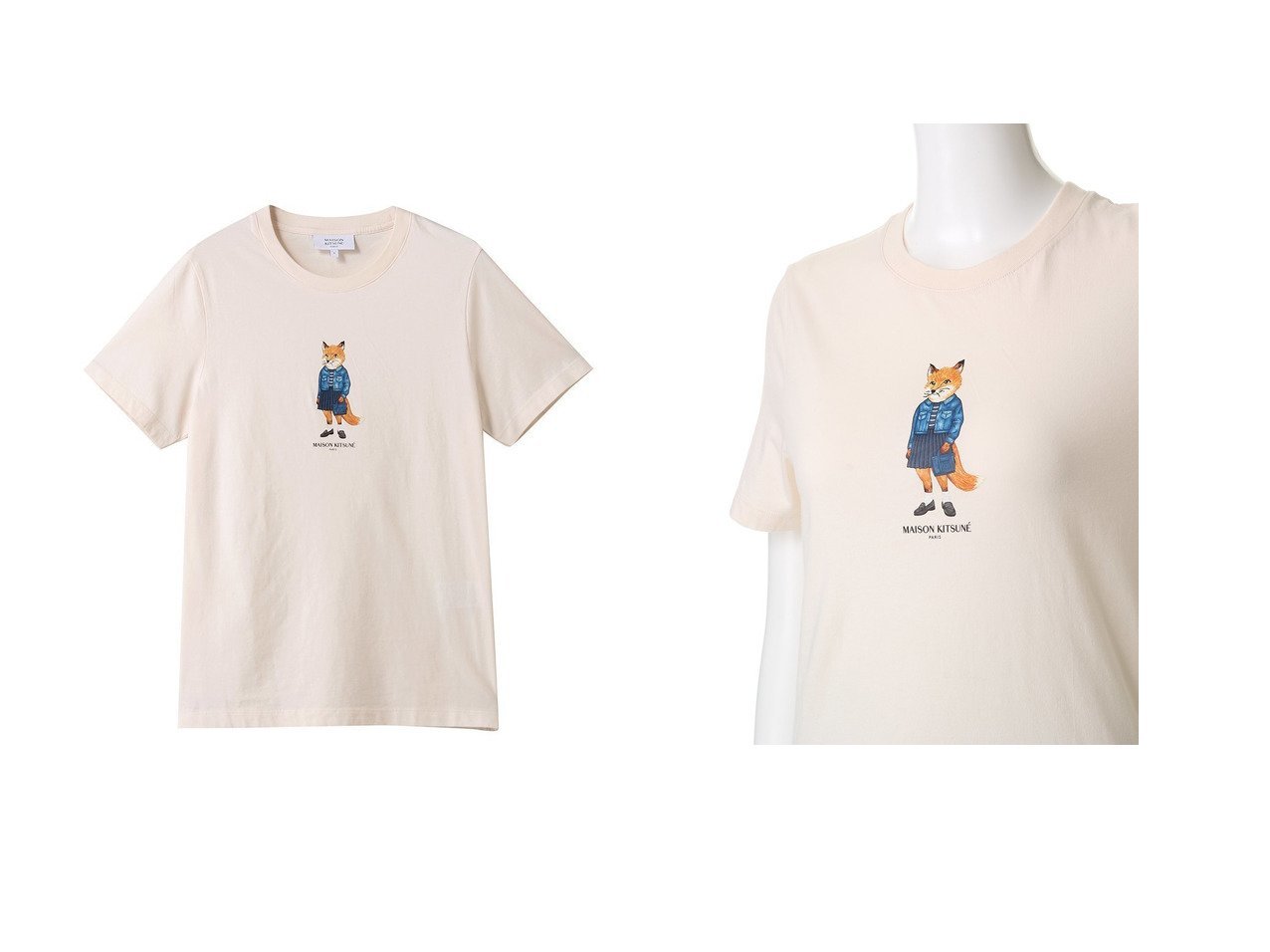 【MAISON KITSUNE/メゾン キツネ】のDRESSED FOX レギュラー Tシャツ おすすめ人気トレンドファッション通販アイテム インテリア・キッズ・メンズ・レディースファッション・服の通販 founy(ファニー) 　ファッション　Fashion　レディースファッション　Fashion for Women　トップス・カットソー　Cut & Sew Tops　シャツ・ブラウス・オフィスカジュアル　Elegant Blouses & Button-Ups　ロングTシャツ・Tシャツ　Longline T-Shirts & Tees　カットソー・ベーシックTシャツ　Cut-and-Sewn Tops / Stretch Tees & Basics　ワンピース　Dresses　フォーマル・パーティードレス・結婚式用ドレス　Elegant & Casual Dresses　2025年　2025　2025-2026秋冬・A/W　Autumn/Winter 2025–26 AW25–26　インナー　Innerwear　ショート　Short, Short Length　スリーブ　Sleeve, Long Sleeve / Short Sleeve　ハーフ　Half, Half-Length　プリント　Print, Printed Pattern　レギュラー　Regular, Standard Fit　ワンポイント　One Point, Statement Accent　A/W・秋冬　Autumn/Winter　レッド系　Red　|ID:crp329100000222054