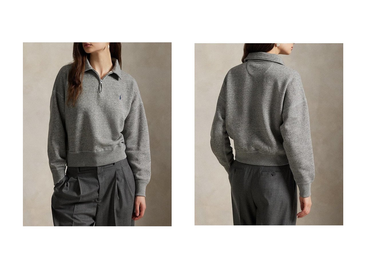 【RALPH LAUREN/ラルフローレン】の【POLO RALPH LAUREN】PRL HZ ロングスリーブ スウェットシャツ おすすめ人気トレンドファッション通販アイテム インテリア・キッズ・メンズ・レディースファッション・服の通販 founy(ファニー) 　ファッション　Fashion　レディースファッション　Fashion for Women　トップス・カットソー　Cut & Sew Tops　シャツ・ブラウス・オフィスカジュアル　Elegant Blouses & Button-Ups　レディースパーカー・カジュアルフーディー　Casual Hoodies & Sweatshirts　ロングTシャツ・Tシャツ　Longline T-Shirts & Tees　スウェット・クルーネックトップス　Sweatshirts & Crewnecks / Relaxed Fit Sweat Tops　カットソー・ベーシックTシャツ　Cut-and-Sewn Tops / Stretch Tees & Basics　2025年　2025　2025-2026秋冬・A/W　Autumn/Winter 2025–26 AW25–26　シンプル　Simple, Minimal　スリーブ　Sleeve, Long Sleeve / Short Sleeve　バランス　Balance, Style Balance　フェミニン　Feminine, Girly　ボトム　Bottoms, Lower Wear　ラッフル　Ruffle, Frill　ロング　Long, Long-Length　エレガント 上品　Elegant　A/W・秋冬　Autumn/Winter　グレー系　Gray　|ID:crp329100000222057