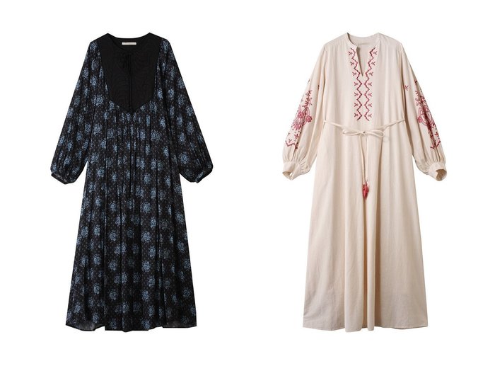 【NE QUITTEZ PAS/ヌキテパ】のSHANTOON ジャカード ポピー プリント ヨーク ドレス&CRIMP COTTON ANGLAIS エンブロイダリー ドレス おすすめ人気トレンドファッション通販アイテム インテリア・キッズ・メンズ・レディースファッション・服の通販 founy(ファニー) https://founy.com/ ファッション Fashion レディースファッション Fashion for Women ワンピース Dresses フォーマル・パーティードレス・結婚式用ドレス Elegant & Casual Dresses チュニック Tunic Tops & Dresses 2025年 2025 2025-2026秋冬・A/W Autumn/Winter 2025–26 AW25–26 ジャカード／ジャガード Jacquard, Woven Pattern チュニック Tunic, Long Top ドレス Dress, One-Piece フェミニン Feminine, Girly プリント Print, Printed Pattern ヨーク Yoke, Yoke Design リゾート Resort, Vacation Style ロング Long, Long-Length 旅行 Travel 無地 Plain, Solid Color A/W・秋冬 Autumn/Winter |ID:crp329100000222084