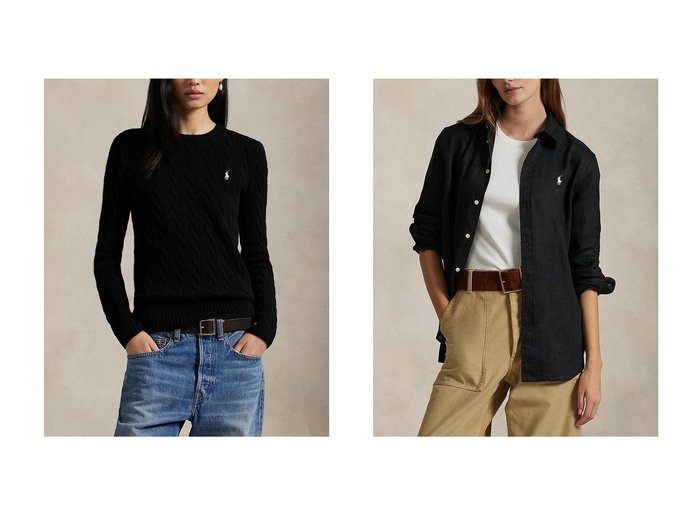 【RALPH LAUREN/ラルフローレン】の【POLO RALPH LAUREN】クラシック フィット リネン シャツ&【POLO RALPH LAUREN】ケーブル ウールカシミヤ クルーネック セーター おすすめ人気トレンドファッション通販アイテム 人気、トレンドファッション・服の通販 founy(ファニー) ファッション Fashion レディースファッション Fashion for Women トップス・カットソー Cut & Sew Tops ニット Knit Tops & Sweaters カジュアルプルオーバー・ニットトップス Pullovers & Knit Tops / Casual Pullovers シャツ・ブラウス・オフィスカジュアル Elegant Blouses & Button-Ups 2025年 2025 2025-2026秋冬・A/W Autumn/Winter 2025–26 AW25–26 スリム Slim, Slim Fit セーター Sweater, Knitwear フィット Fit, Slim Fit エレガント 上品 Elegant 定番 Standard, Basic Item A/W・秋冬 Autumn/Winter |ID:crp329100000222085