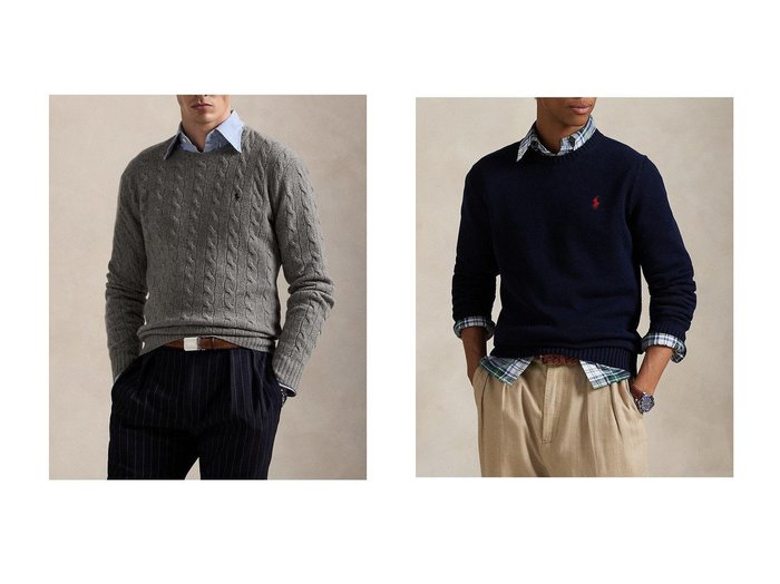 【RALPH LAUREN / MEN/ラルフローレン】の【MEN】【POLO RALPH LAUREN】コットン クルーネック セーター&【MEN】【POLO RALPH LAUREN】ケーブルニット ウールカシミヤ セーター おすすめ人気トレンドファッション通販アイテム 人気、トレンドファッション・服の通販 founy(ファニー) 　ファッション　Fashion　メンズファッション　Fashion for Men　トップス・カットソー　Cut & Sew Tops　ニット・セーター / 定番トップス　Knit Tops & Sweaters　2025年　2025　2025-2026秋冬・A/W　Autumn/Winter 2025–26 AW25–26　シンプル　Simple, Minimal　セーター　Sweater, Knitwear　A/W・秋冬　Autumn/Winter　|ID:crp329100000222105