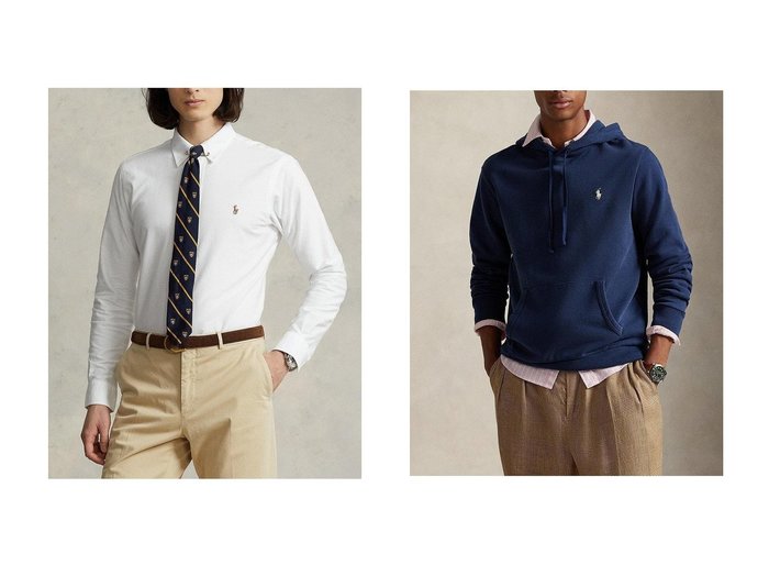 【RALPH LAUREN / MEN/ラルフローレン】の【MEN】【POLO RALPH LAUREN】ループバック テリー フーディ&【MEN】【POLO RALPH LAUREN】カスタム フィット オックスフォード シャツ おすすめ人気トレンドファッション通販アイテム 人気、トレンドファッション・服の通販 founy(ファニー) 　ファッション　Fashion　メンズファッション　Fashion for Men　トップス・カットソー　Cut & Sew Tops　パーカー・フーディー / カジュアルコーデ　Hoodies & Parkas　メンズシャツ　Shirts　2025年　2025　2025-2026秋冬・A/W　Autumn/Winter 2025–26 AW25–26　スリーブ　Sleeve, Long Sleeve / Short Sleeve　フィット　Fit, Slim Fit　メンズ　Men's, Menswear　ロング　Long, Long-Length　エレガント 上品　Elegant　定番　Standard, Basic Item　A/W・秋冬　Autumn/Winter　|ID:crp329100000222106