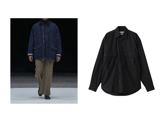 【YOKE / MEN/ヨーク】の【MEN】ウール ナイロン ワーク シャツ&【MEN】デニム カバーオール ハーフ コート おすすめ人気トレンドファッション通販アイテム 人気、トレンドファッション・服の通販 founy(ファニー) 　ファッション　Fashion　メンズファッション　Fashion for Men　2025年　2025　2025-2026秋冬・A/W　Autumn/Winter 2025–26 AW25–26　インディゴ　Indigo Denim　コーデュロイ　Corduroy, Cord Fabric　ショート　Short, Short Length　ジャケット　Jacket, Outerwear　デニム　Denim, Jeans Material　ハーフ　Half, Half-Length　バランス　Balance, Style Balance　モダン　Modern, Contemporary　ヴィンテージ　Vintage Style　A/W・秋冬　Autumn/Winter　スリーブ　Sleeve, Long Sleeve / Short Sleeve　タフタ　Taffeta, Structured Fabric　ポケット　Pocket, Pocket Detail　ロング　Long, Long-Length　ワーク　Workwear, Utility Style　羽織　Haori, Light Jacket　|ID:crp329100000222107