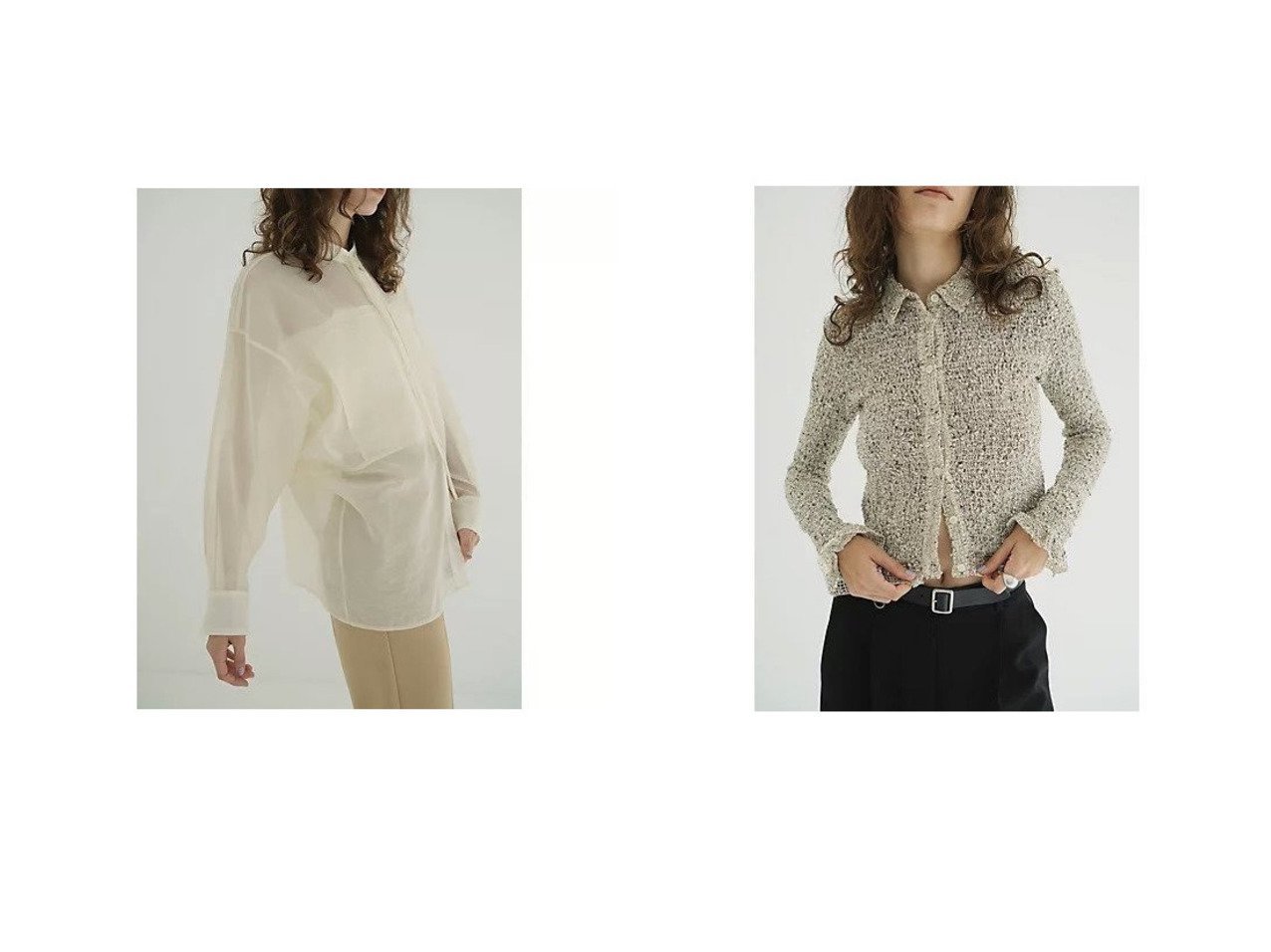 【CLANE/クラネ】のMIX MESH GATHER SHIRT&SHEER DOLMAN SHIRTS おすすめ人気トレンドファッション通販アイテム インテリア・キッズ・メンズ・レディースファッション・服の通販 founy(ファニー) 　ファッション　Fashion　レディースファッション　Fashion for Women　トップス・カットソー　Cut & Sew Tops　シャツ・ブラウス・オフィスカジュアル　Elegant Blouses & Button-Ups　2025年　2025　2025-2026秋冬・A/W　Autumn/Winter 2025–26 AW25–26　ストリング　String, Drawstring　ストレッチ　Stretch, Stretchy Fabric　タンク　Tank Top, Sleeveless Top　フォルム　Silhouette, Form　ポケット　Pocket, Pocket Detail　コンパクト　Compact, Small Size　シャーリング　Shirring, Ruched　テクスチャー　Texture, Textured Fabric　ネップ　Nepp, Slub Yarn　フェミニン　Feminine, Girly　フリル　Frill, Ruffle　ランダム　Random, Irregular　グレー系　Gray　イエロー系　Yellow　レッド系　Red　|ID:crp329100000222115