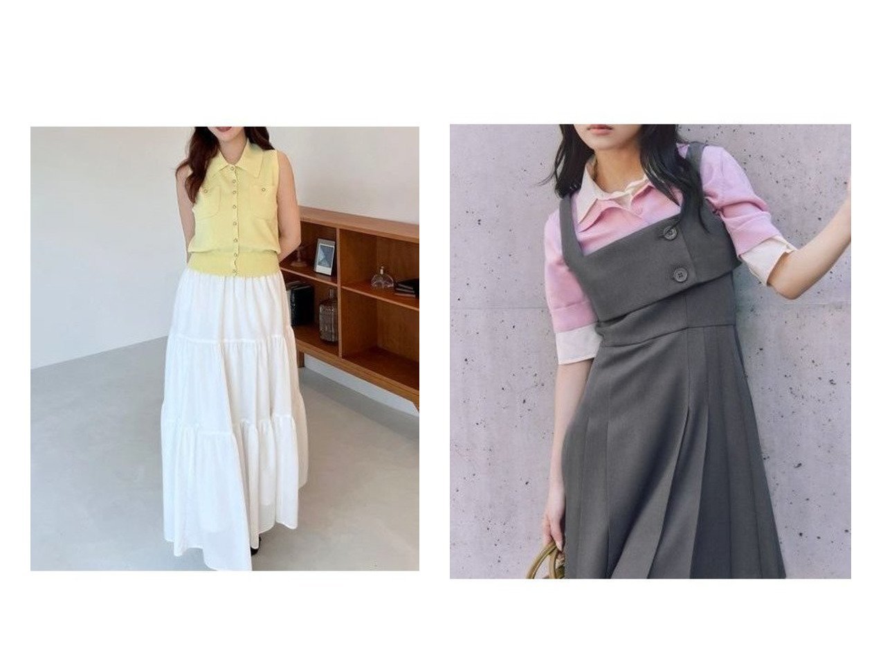 【SNIDEL/スナイデル】のプリーツミニジャンスカ&ニットベスト×ティアードスカートセット おすすめ人気トレンドファッション通販アイテム インテリア・キッズ・メンズ・レディースファッション・服の通販 founy(ファニー) 　ファッション　Fashion　レディースファッション　Fashion for Women　アウター　Coat / Outerwear Collection　スカート　Skirts　ティアードスカート　Tiered Skirts　ウェーブ　Wavy Pattern　エレガント 上品　Elegant　シアー　Sheer, See-Through　ストレート　Straight, Straight Cut　セットアップ　Set-Up, Coordinated Outfit　ティアード　Tiered, Tiered Style　ティアードスカート　Tiered Skirt, Flounced Skirt　トレンド　Trend, Trending Now　ベスト　Vest, Waistcoat　ボーダー　Border, Stripe　ポケット　Pocket, Pocket Detail　メタル　Metal, Metal Parts　楽ちん　Easy Fit, Comfortable　おすすめ　Recommended / Our Picks　|ID:crp329100000222122