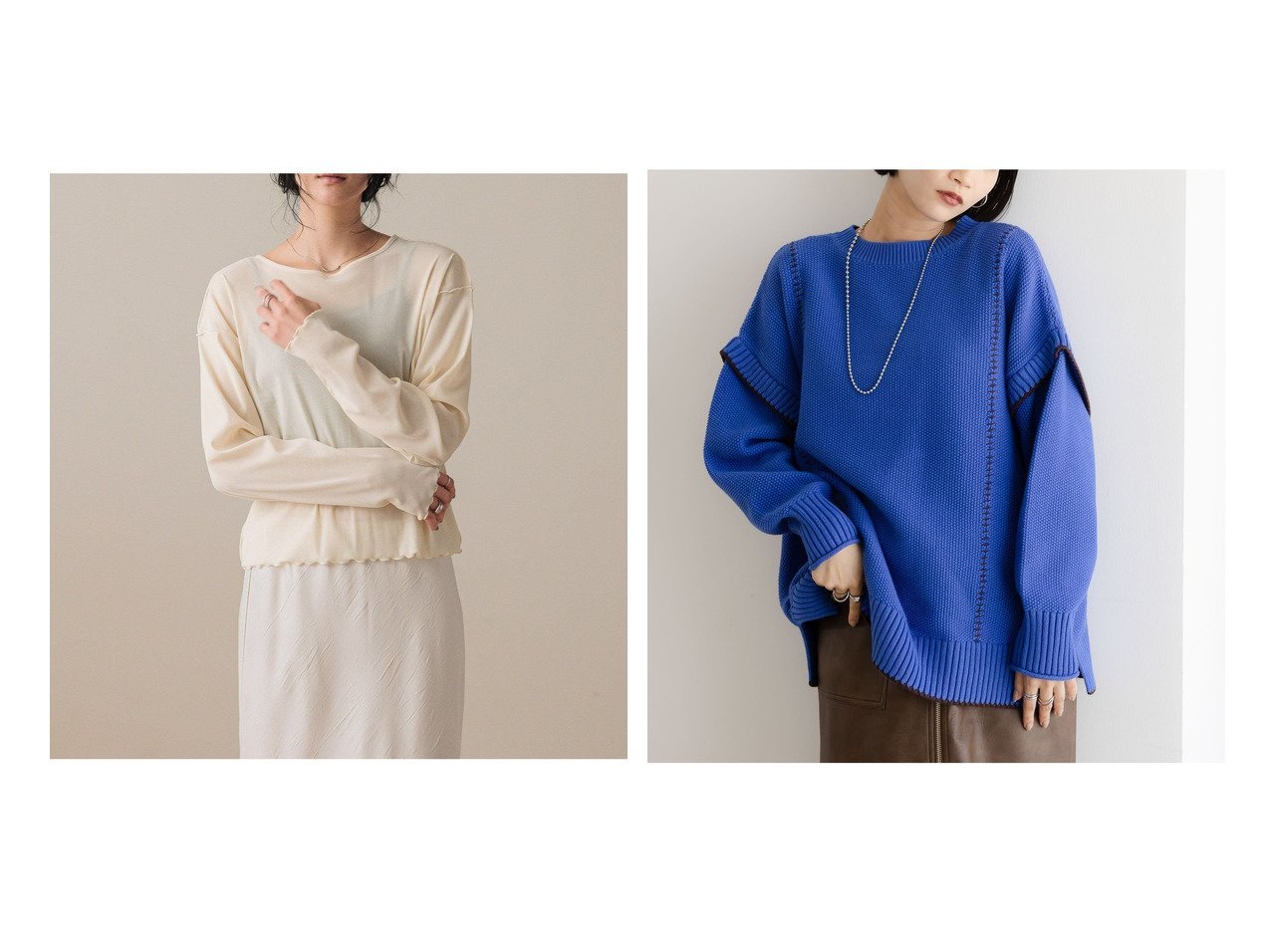 【LOWRYS FARM/ローリーズファーム】の2WAYハイショクステッチプルオーバー&ベロア2WAYプルオーバーLS おすすめ人気トレンドファッション通販アイテム インテリア・キッズ・メンズ・レディースファッション・服の通販 founy(ファニー) 　ファッション　Fashion　レディースファッション　Fashion for Women　トップス・カットソー　Cut & Sew Tops　カジュアルプルオーバー・ニットトップス　Pullovers & Knit Tops / Casual Pullovers　ベロアトップス　Velour Tops / Velvet-Look Items　インナー　Innerwear　カットソー　Cut and Sewn Top　ジャケット　Jacket, Outerwear　チュール　Tulip, Tulip Motif　トレンド　Trend, Trending Now　ベロア　Velour, Soft Velvet　長袖　Long Sleeve, Full Sleeve　アクリル　Acrylic Material　シンプル　Simple, Minimal　定番　Standard, Basic Item　楽ちん　Easy Fit, Comfortable　A/W・秋冬　Autumn/Winter　ホワイト系　White　ブラック系　Black　ブラウン系　Brown　ブルー系　Blue　イエロー系　Yellow　グレー系　Gray　オレンジ系　Orange　パープル系　Purple　|ID:crp329100000222149