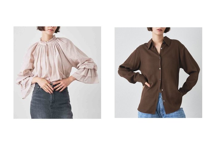 【Whim Gazette/ウィムガゼット】のカフスギャザーブラウス&トロミシャツ おすすめ人気トレンドファッション通販アイテム 人気、トレンドファッション・服の通販 founy(ファニー) ファッション Fashion レディースファッション Fashion for Women トップス・カットソー Cut & Sew Tops シャツ・ブラウス・オフィスカジュアル Elegant Blouses & Button-Ups カフス Cuff Design ギャザー Gathered, Ruffled スリーブ Sleeve, Long Sleeve / Short Sleeve フリル Frill, Ruffle ベビー Baby, Babywear ロング Long, Long-Length A/W・秋冬 Autumn/Winter エレガント 上品 Elegant 2025年 2025 2025-2026秋冬・A/W Autumn/Winter 2025–26 AW25–26 とろみ Fluid, Flowy Fabric なめらか Smooth, Silky Texture クラシック Classic, Timeless Style ドレープ Drape, Draping Fabric ベーシック Basic, Essential モダン Modern, Contemporary ヴィンテージ Vintage Style |ID:crp329100000222174