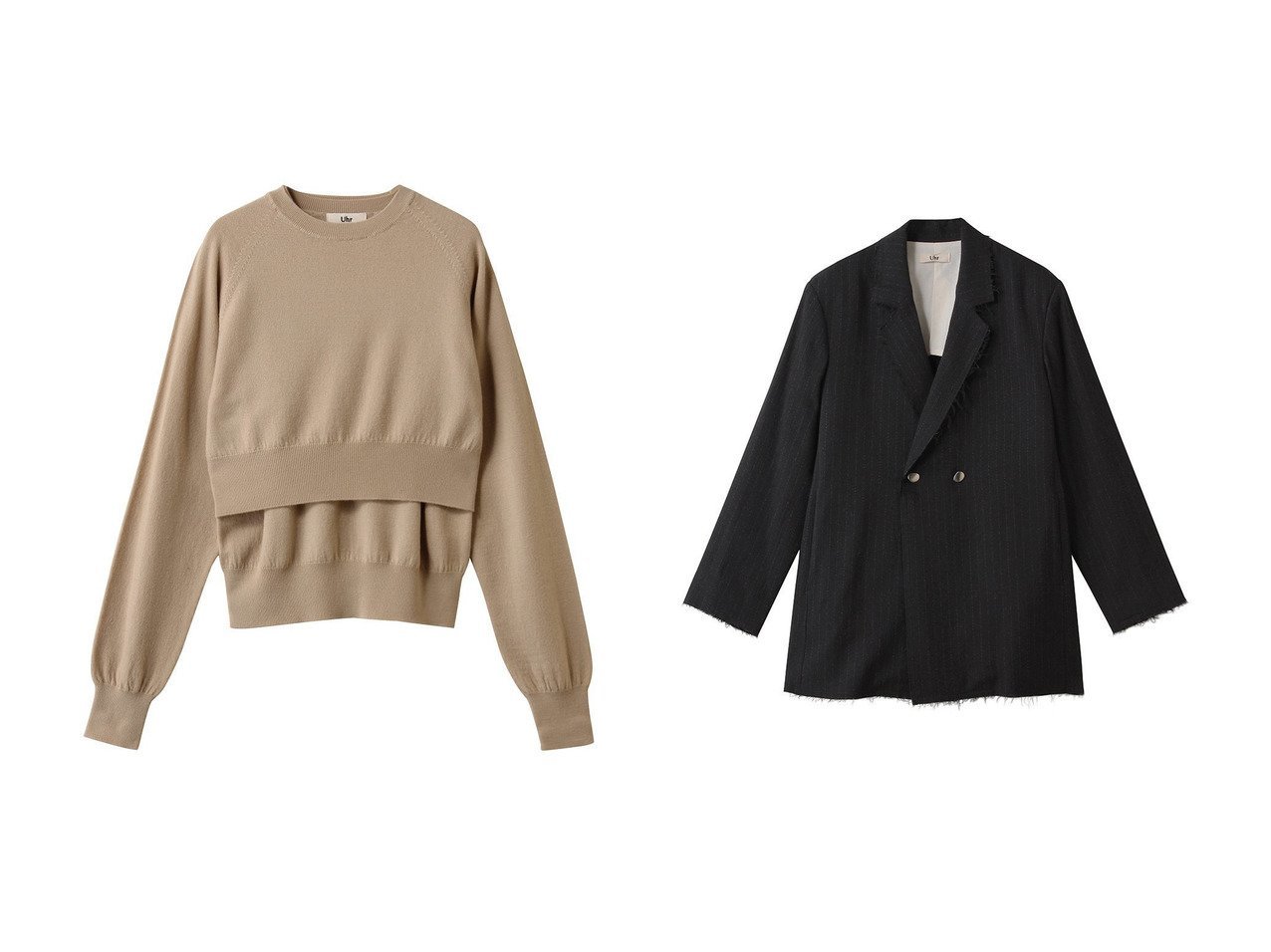 【Uhr/ウーア】のウールシルクストライプトジャケット&ベスト&プルオーバーコンビニット おすすめ人気トレンドファッション通販アイテム インテリア・キッズ・メンズ・レディースファッション・服の通販 founy(ファニー) 　ファッション　Fashion　レディースファッション　Fashion for Women　トップス・カットソー　Cut & Sew Tops　ニット　Knit Tops & Sweaters　ベスト&ジレ / 重ね着スタイル　Vests & Gilets　カジュアルプルオーバー・ニットトップス　Pullovers & Knit Tops / Casual Pullovers　アウター　Coat / Outerwear Collection　レディースジャケット・軽アウター　Jackets　2025年　2025　2025-2026秋冬・A/W　Autumn/Winter 2025–26 AW25–26　シンプル　Simple, Minimal　ベスト　Vest, Waistcoat　ボトム　Bottoms, Lower Wear　A/W・秋冬　Autumn/Winter　ベージュ系　Beige　ブラック系　Black　グレー系　Gray　|ID:crp329100000222177