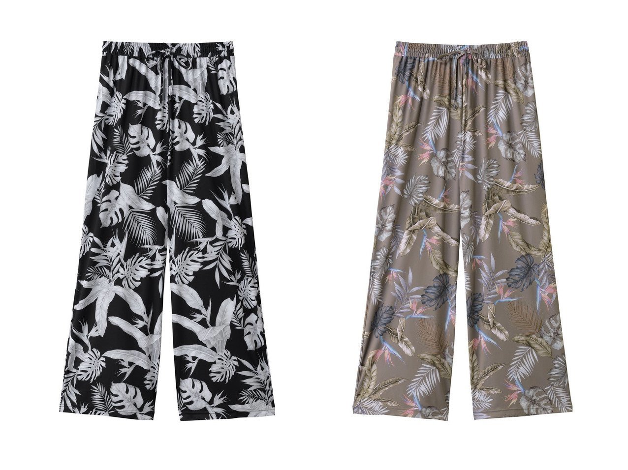 【Reir/レイール】の【San-ai Resort】ロングパンツ おすすめ人気トレンドファッション通販アイテム インテリア・キッズ・メンズ・レディースファッション・服の通販 founy(ファニー) 　ファッション　Fashion　レディースファッション　Fashion for Women　水着　Swimwear　レディース水着・ビーチウェア　Swimwear & Beachwear　おすすめ　Recommended / Our Picks　なめらか　Smooth, Silky Texture　シャーリング　Shirring, Ruched　スポーツ　Sports, Activewear　ビーチ　Beach, Seaside　プリント　Print, Printed Pattern　リゾート　Resort, Vacation Style　リラックス　Relax, Relaxed Fit　リーフ　Leaf, Botanical Leaf　ロング　Long, Long-Length　ワイド　Wide, Wide Fit　ヴィンテージ　Vintage Style　新作・新入荷　New Arrivals / New In　水着　Swimsuit, Swimwear　ホワイト系　White　ブラック系　Black　グリーン系　Green　|ID:crp329100000222191