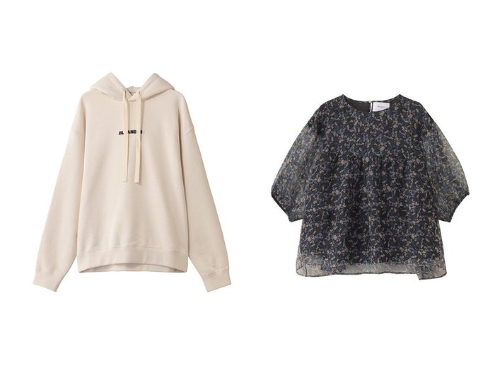 【JIL SANDER/ジル サンダー】の【JIL SANDER+】フーディー スウェットシャツ&【MERLETTE/マーレット】のPARAISO フラワープリント シルクオーガンザ ボリュームティアードブラウス おすすめ人気トレンドファッション通販アイテム インテリア・キッズ・メンズ・レディースファッション・服の通販 founy(ファニー) https://founy.com/ ファッション Fashion レディースファッション Fashion for Women トップス・カットソー Cut & Sew Tops シャツ・ブラウス・オフィスカジュアル Elegant Blouses & Button-Ups レディースパーカー・カジュアルフーディー Casual Hoodies & Sweatshirts ロングTシャツ・Tシャツ Longline T-Shirts & Tees スウェット・クルーネックトップス Sweatshirts & Crewnecks / Relaxed Fit Sweat Tops カットソー・ベーシックTシャツ Cut-and-Sewn Tops / Stretch Tees & Basics 花柄・フラワープリント・モチーフ Floral Prints & Motifs / Flower Pattern Tops 2025年 2025 2025-2026秋冬・A/W Autumn/Winter 2025–26 AW25–26 シンプル Simple, Minimal フロント Front, Front Design ボトム Bottoms, Lower Wear ワイド Wide, Wide Fit 定番 Standard, Basic Item A/W・秋冬 Autumn/Winter |ID:crp329100000222193