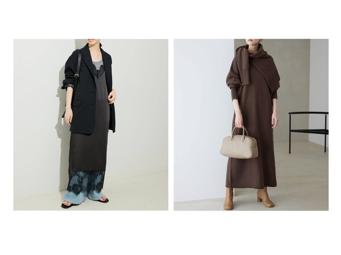 【SLOBE IENA/スローブ イエナ】の《WEB限定/ 》ウォッシャブルスムース ニットワンピース&《WEB限定/ 》レースサテンワンピース おすすめ人気トレンドファッション通販アイテム 人気、トレンドファッション・服の通販 founy(ファニー) ファッション Fashion レディースファッション Fashion for Women ワンピース Dresses ニットワンピース Knit Dresses 2025年 2025 2025-2026秋冬・A/W Autumn/Winter 2025–26 AW25–26 |ID:crp329100000222202