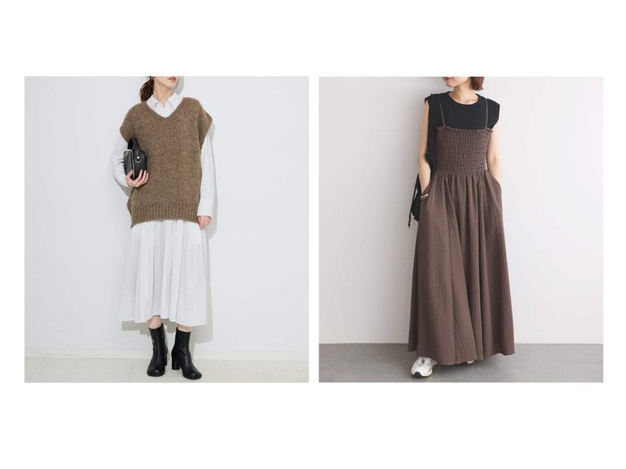 【SLOBE IENA/スローブ イエナ】のチョークストライプティアードシャツワンピース&《2枚セット》セットシャーリングワンピース おすすめ人気トレンドファッション通販アイテム 人気、トレンドファッション・服の通販 founy(ファニー) ファッション Fashion レディースファッション Fashion for Women ワンピース Dresses シャツワンピース / 1枚で着映えコーデ Shirt Dresses 2025年 2025 2025-2026秋冬・A/W Autumn/Winter 2025–26 AW25–26 おすすめ Recommended / Our Picks カフス Cuff Design カーディガン Cardigan, Knitwear ストライプ Stripe, Striped Pattern ベスト Vest, Waistcoat ペチコート Petticoat, Underskirt ポケット Pocket, Pocket Detail 夏 Summer 秋 Autumn キャミワンピース Cami Dress, Slip Dress シャーリング Shirring, Ruched 羽織 Haori, Light Jacket |ID:crp329100000222203