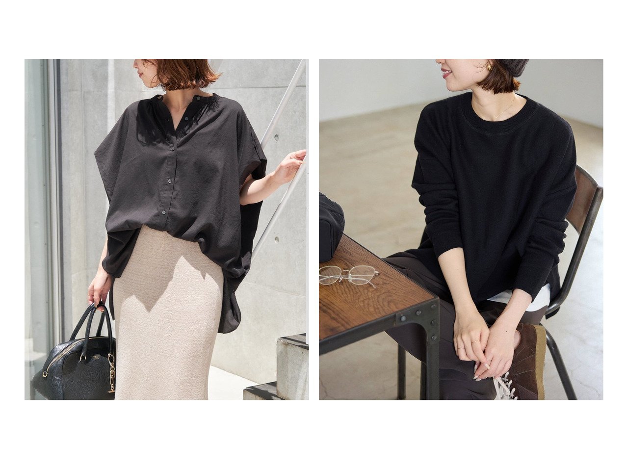 【SLOBE IENA/スローブ イエナ】の《WEB・一部店舗限定/》レーヨンボイルバンドカラーブラウス&《セットアップ対応可/WEB限定カラーあり/ 》コットンダブルフェイスプルオーバー おすすめ人気トレンドファッション通販アイテム インテリア・キッズ・メンズ・レディースファッション・服の通販 founy(ファニー) 　ファッション　Fashion　レディースファッション　Fashion for Women　トップス・カットソー　Cut & Sew Tops　シャツ・ブラウス・オフィスカジュアル　Elegant Blouses & Button-Ups　カジュアルプルオーバー・ニットトップス　Pullovers & Knit Tops / Casual Pullovers　2025年　2025　2025-2026秋冬・A/W　Autumn/Winter 2025–26 AW25–26　ブラック系　Black　ホワイト系　White　ブラウン系　Brown　グレー系　Gray　|ID:crp329100000222206