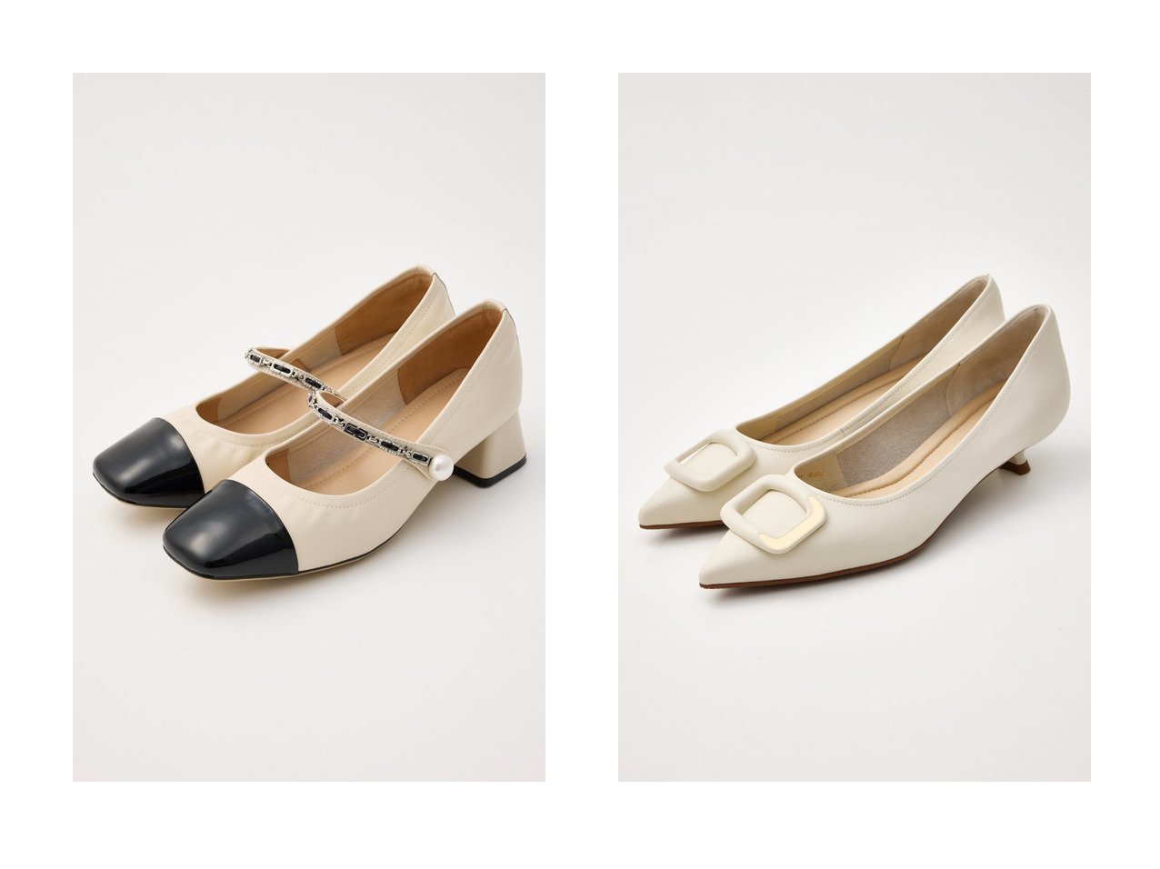 【STACCATO/スタッカート】のメゾンローヒールライトパンプス&テジーキトゥンヒールパンプス おすすめ人気トレンドファッション通販アイテム インテリア・キッズ・メンズ・レディースファッション・服の通販 founy(ファニー) 　ファッション　Fashion　レディースファッション　Fashion for Women　2025年　2025　2025-2026秋冬・A/W　Autumn/Winter 2025–26 AW25–26　エレガント 上品　Elegant　コンビ　Combo, Combination Style　ストーン　Stone, Gem-Like　チェーン　Chain, Chain Strap　パール　Pearl, Pearl Accent　ブロック　Block, Solid Block Pattern　レトロ　Retro, Vintage Style　A/W・秋冬　Autumn/Winter　ホワイト系　White　ブラック系　Black　|ID:crp329100000222228