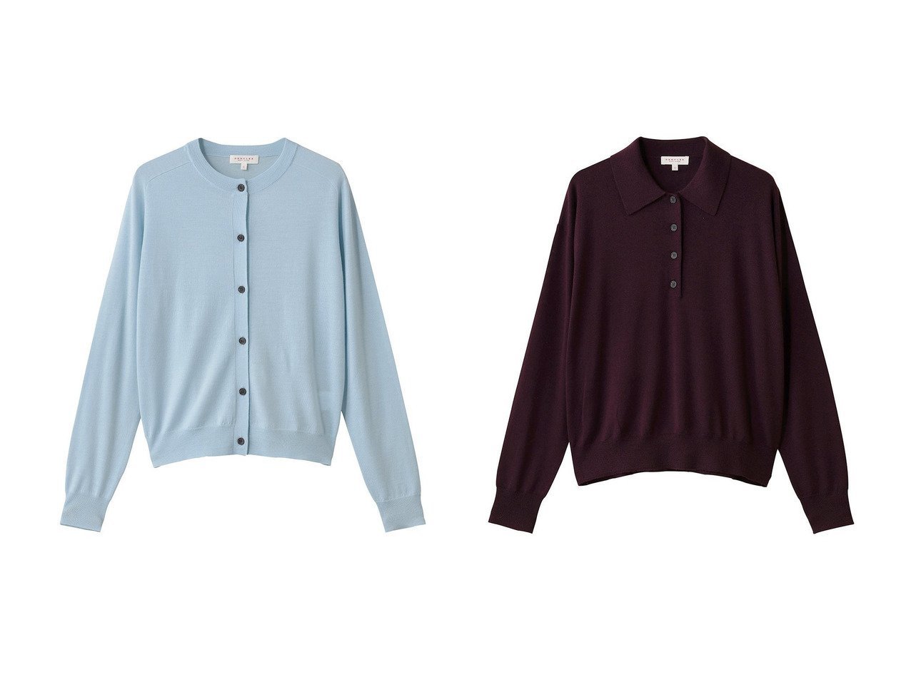 【DEMYLEE/デミーリー】のCARALINE メリノウール ニットカーディガン&GISELLA メリノウール ポロニットプルオーバー おすすめ人気トレンドファッション通販アイテム インテリア・キッズ・メンズ・レディースファッション・服の通販 founy(ファニー) 　ファッション　Fashion　レディースファッション　Fashion for Women　トップス・カットソー　Cut & Sew Tops　ニット　Knit Tops & Sweaters　カーディガン・羽織り　Layered Style Cardigans　カジュアルプルオーバー・ニットトップス　Pullovers & Knit Tops / Casual Pullovers　2025年　2025　2025-2026秋冬・A/W　Autumn/Winter 2025–26 AW25–26　カーディガン　Cardigan, Knitwear　フィット　Fit, Slim Fit　リラックス　Relax, Relaxed Fit　定番　Standard, Basic Item　A/W・秋冬　Autumn/Winter　ブルー系　Blue　ブラック系　Black　|ID:crp329100000222235