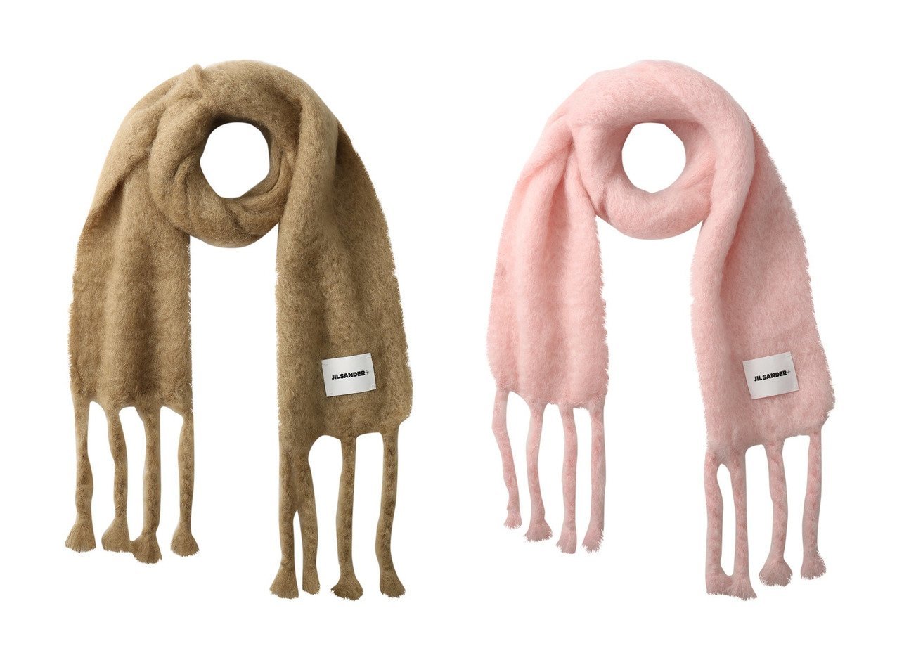 【JIL SANDER/ジル サンダー】の【JIL SANDER+】ロゴ マフラー おすすめ人気トレンドファッション通販アイテム インテリア・キッズ・メンズ・レディースファッション・服の通販 founy(ファニー) 　ファッション　Fashion　レディースファッション　Fashion for Women　ストール　Soft & Warm Scarves　マフラー・スヌード / 冬小物の定番　Scarves & Mufflers　2025年　2025　2025-2026秋冬・A/W　Autumn/Winter 2025–26 AW25–26　コレクション　Collection, Seasonal Line　スカーフ　Scarf, Neckwear　ストール　Stole, Wrap　パッチ　Patch, Appliqué　マフラー　Scarf, Muffler　リラックス　Relax, Relaxed Fit　A/W・秋冬　Autumn/Winter　ベージュ系　Beige　レッド系　Red　|ID:crp329100000222238