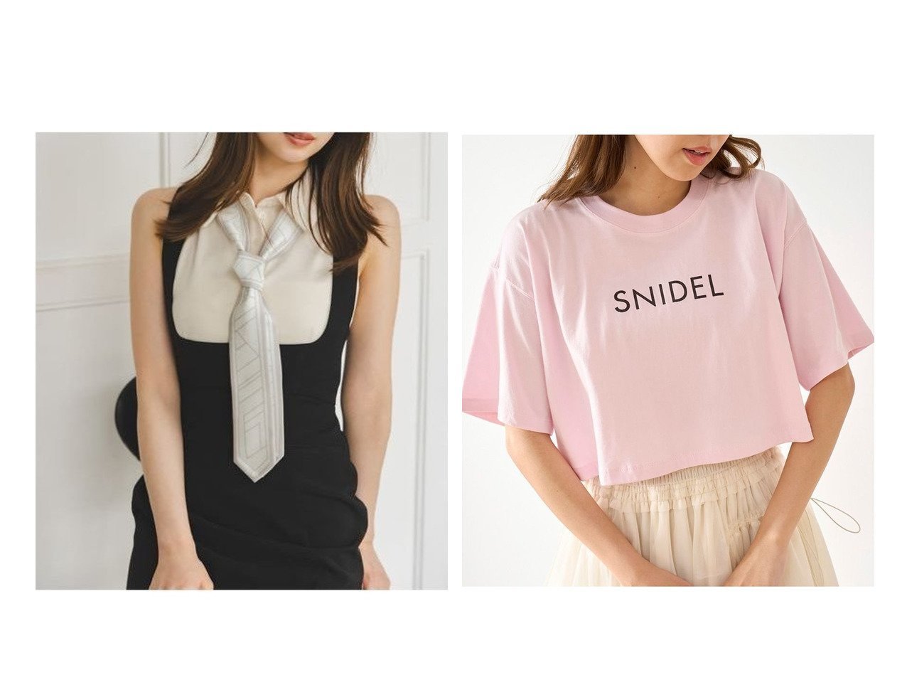 【SNIDEL/スナイデル】のSNIDELロゴTシャツ&ボウタイポロカットプルオーバー おすすめ人気トレンドファッション通販アイテム インテリア・キッズ・メンズ・レディースファッション・服の通販 founy(ファニー) 　ファッション　Fashion　レディースファッション　Fashion for Women　トップス・カットソー　Cut & Sew Tops　カジュアルプルオーバー・ニットトップス　Pullovers & Knit Tops / Casual Pullovers　シャツ・ブラウス・オフィスカジュアル　Elegant Blouses & Button-Ups　ロングTシャツ・Tシャツ　Longline T-Shirts & Tees　インナー　Innerwear　ウェーブ　Wavy Pattern　カットソー　Cut and Sewn Top　コンパクト　Compact, Small Size　スカーフ　Scarf, Neckwear　ストレート　Straight, Straight Cut　リラックス　Relax, Relaxed Fit　おすすめ　Recommended / Our Picks　クロップド　Cropped, Short Length　スウェット / スエット　Sweatshirt, Sweatwear　スタイリッシュ　Stylish, Fashionable　デニム　Denim, Jeans Material　バランス　Balance, Style Balance　フロント　Front, Front Design　プリント　Print, Printed Pattern　プレート　Plate, Dish　メタル　Metal, Metal Parts　今季　This Season, Current Season　オレンジ系　Orange　|ID:crp329100000222251