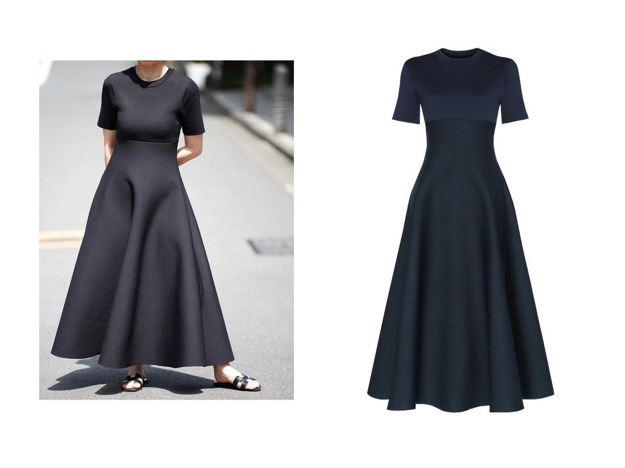 【MADISONBLUE/マディソンブルー】のDOUBLE FACE FIT&FLARE DR ドレス おすすめ人気トレンドファッション通販アイテム インテリア・キッズ・メンズ・レディースファッション・服の通販 founy(ファニー) 　ファッション　Fashion　レディースファッション　Fashion for Women　ワンピース　Dresses　フォーマル・パーティードレス・結婚式用ドレス　Elegant & Casual Dresses　チュニック　Tunic Tops & Dresses　2025年　2025　2025-2026秋冬・A/W　Autumn/Winter 2025–26 AW25–26　オケージョン　Occasion Wear　チュニック　Tunic, Long Top　ドレス　Dress, One-Piece　フィット　Fit, Slim Fit　フレア　Flare, Flared　ロング　Long, Long-Length　エレガント 上品　Elegant　A/W・秋冬　Autumn/Winter　軽量　Lightweight, Ultra Light　ブルー系　Blue　ブラック系　Black　|ID:crp329100000222277