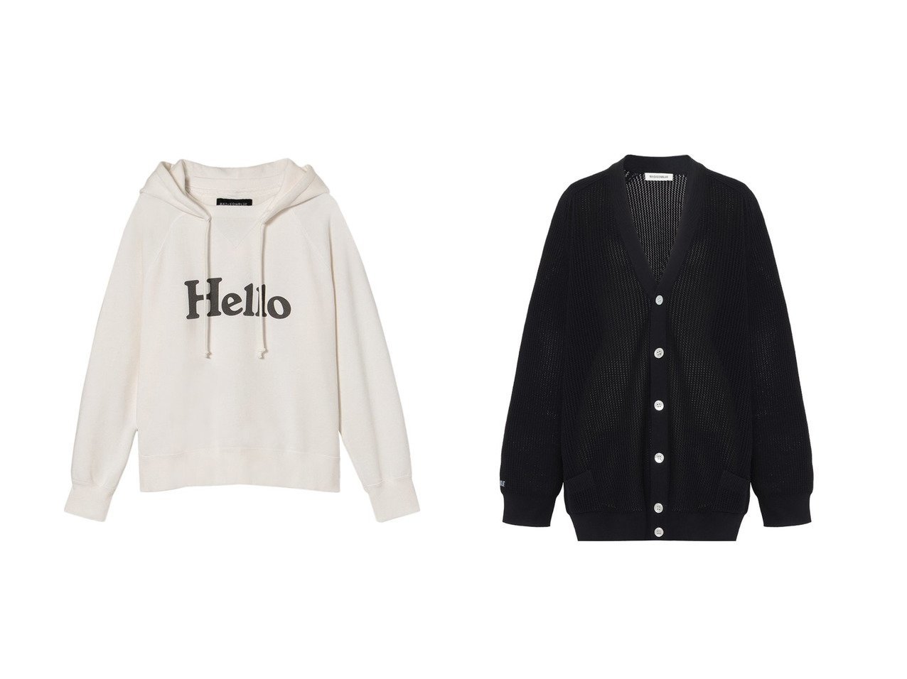 【MADISONBLUE/マディソンブルー】のHELLO HOODIE フーディー&BIG KNIT V CD MESH メッシュニットVカーディガン おすすめ人気トレンドファッション通販アイテム インテリア・キッズ・メンズ・レディースファッション・服の通販 founy(ファニー) 　ファッション　Fashion　レディースファッション　Fashion for Women　トップス・カットソー　Cut & Sew Tops　シャツ・ブラウス・オフィスカジュアル　Elegant Blouses & Button-Ups　ロングTシャツ・Tシャツ　Longline T-Shirts & Tees　カットソー・ベーシックTシャツ　Cut-and-Sewn Tops / Stretch Tees & Basics　ニット　Knit Tops & Sweaters　カーディガン・羽織り　Layered Style Cardigans　2025年　2025　2025-2026秋冬・A/W　Autumn/Winter 2025–26 AW25–26　スリーブ　Sleeve, Long Sleeve / Short Sleeve　パール　Pearl, Pearl Accent　リメイク　Remake, Reconstructed　ロング　Long, Long-Length　A/W・秋冬　Autumn/Winter　カーディガン　Cardigan, Knitwear　スポーツ　Sports, Activewear　スポーティ　Sporty, Casual Athletic　メッシュ　Mesh, Net Fabric　エレガント 上品　Elegant　夏　Summer　春　Spring　S/S・春夏　SS, Spring/Summer, Warm Season　軽量　Lightweight, Ultra Light　透かし　Cut-Out, Lacework　ホワイト系　White　グレー系　Gray　ブルー系　Blue　ブラック系　Black　|ID:crp329100000222280
