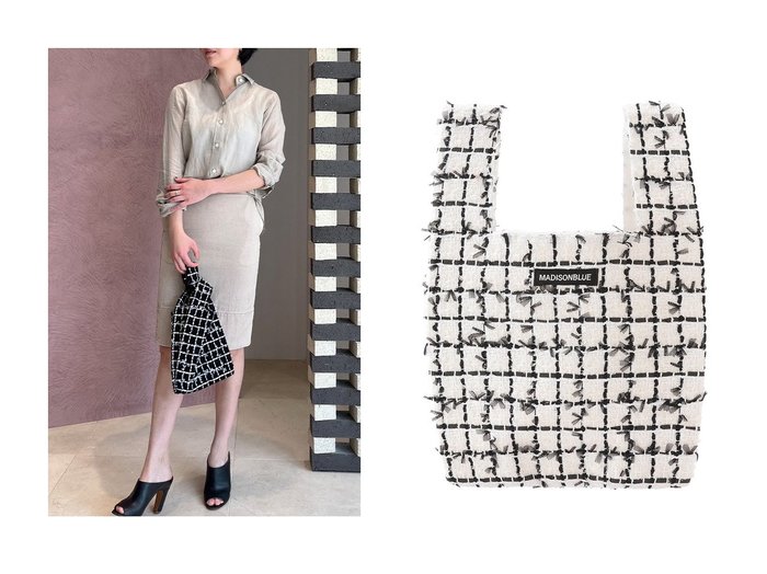【MADISONBLUE/マディソンブルー】のSHOP BAG S TWEED ショップバッグS おすすめ人気トレンドファッション通販アイテム 人気、トレンドファッション・服の通販 founy(ファニー) ファッション Fashion レディースファッション Fashion for Women バッグ Bags 2025年 2025 2025-2026秋冬・A/W Autumn/Winter 2025–26 AW25–26 2025春夏・S/S Spring/Summer 2025 SS25 クラシカル Classical, Vintage-Inspired クラシック Classic, Timeless Style ツイード Twill, Twill Weave モノトーン Monotone, Black and White A/W・秋冬 Autumn/Winter |ID:crp329100000222281