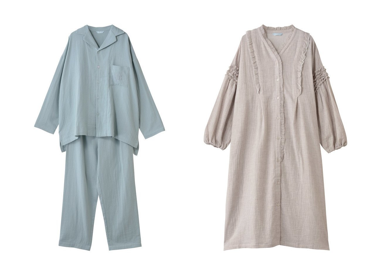 【KID BLUE/キッドブルー】の25オータムWガーゼパジャマ&25オータムWガーゼナイティ おすすめ人気トレンドファッション通販アイテム インテリア・キッズ・メンズ・レディースファッション・服の通販 founy(ファニー) 　ファッション　Fashion　レディースファッション　Fashion for Women　2025年　2025　2025-2026秋冬・A/W　Autumn/Winter 2025–26 AW25–26　オータム　Autumn Fashion　ダブル　Double, Double-Breasted　パジャマ　Pajamas, Sleepwear　ポケット　Pocket, Pocket Detail　ワイド　Wide, Wide Fit　定番　Standard, Basic Item　A/W・秋冬　Autumn/Winter　ベージュ系　Beige　|ID:crp329100000222285
