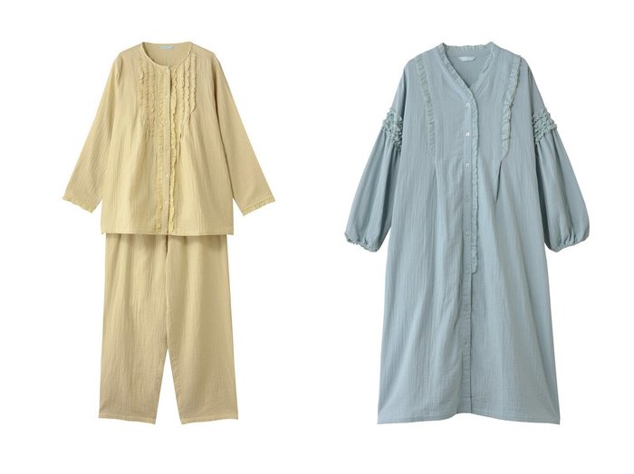 【KID BLUE/キッドブルー】の25オータムWガーゼナイティ&25オータムWガーゼパジャマ おすすめ人気トレンドファッション通販アイテム 人気、トレンドファッション・服の通販 founy(ファニー) ファッション Fashion レディースファッション Fashion for Women 2025年 2025 2025-2026秋冬・A/W Autumn/Winter 2025–26 AW25–26 オータム Autumn Fashion ダブル Double, Double-Breasted パジャマ Pajamas, Sleepwear フリル Frill, Ruffle ボックス Boxy, Box Shape リラックス Relax, Relaxed Fit A/W・秋冬 Autumn/Winter |ID:crp329100000222286