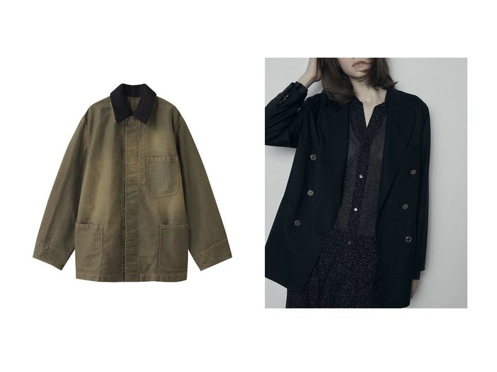 【BOWTE/バウト】のMOLESKIN GERMANY VINTAGE WORK INSPIRED COVERALL&【COUTURE D'ADAM/クチュールドアダム】の【ELLE SHOP限定】ダブルブレザージャケット おすすめ人気トレンドファッション通販アイテム 人気、トレンドファッション・服の通販 founy(ファニー) 　ファッション　Fashion　レディースファッション　Fashion for Women　アウター　Coat / Outerwear Collection　レディースジャケット・軽アウター　Jackets　ジャケット　Jacket, Outerwear　ポケット　Pocket, Pocket Detail　モチーフ　Motif, Design Theme　新作・新入荷　New Arrivals / New In　2025年　2025　2025-2026秋冬・A/W　Autumn/Winter 2025–26 AW25–26　ドレス　Dress, One-Piece　A/W・秋冬　Autumn/Winter　|ID:crp329100000222297