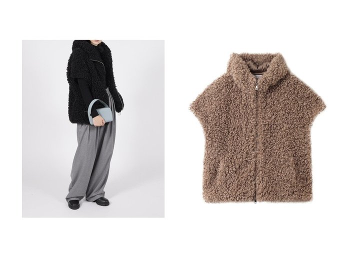【LIGNAGGIO/リナージオ】の【ELLE SHOP限定】巻き毛フェイク フレンチスリーブ フードジレ おすすめ人気トレンドファッション通販アイテム 人気、トレンドファッション・服の通販 founy(ファニー) ファッション Fashion レディースファッション Fashion for Women アウター Coat / Outerwear Collection レディースジャケット・軽アウター Jackets ジャケット Jacket, Outerwear スリーブ Sleeve, Long Sleeve / Short Sleeve ダウン Down, Puffer デニム Denim, Jeans Material フェイク Faux, Fake フェイクファー Faux Fur, Imitation Fur フレンチ French, French Style ベスト Vest, Waistcoat リュクス Luxury, Elegant, High-End, Chic |ID:crp329100000222299