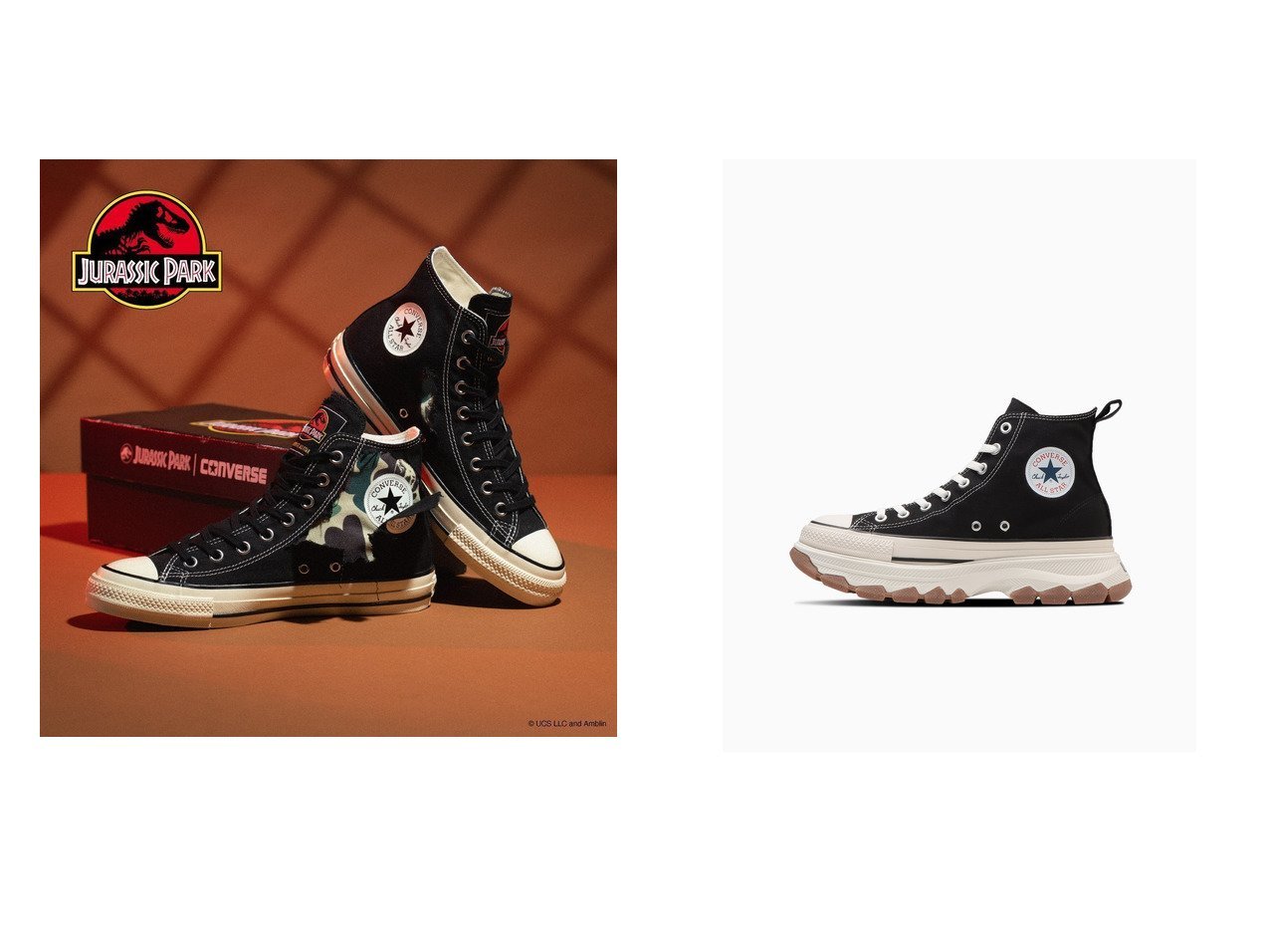 【CONVERSE/コンバース】の【CONVERSE 公式】 【コンバース 公式】オールスター トレックウエーブ HI 厚底 ハイカット&【CONVERSE 公式】 【コンバース 公式】オールスター エイジド ジュラシック・パーク おすすめ人気トレンドファッション通販アイテム インテリア・キッズ・メンズ・レディースファッション・服の通販 founy(ファニー) 　ファッション　Fashion　レディースファッション　Fashion for Women　インソール　Shoe Insole　キャンバス　Canvas, Canvas Fabric　クッション　Cushion, Throw Pillow　クラシック　Classic, Timeless Style　スプリング　Spring, Spring Collection　スペシャル　Special, Limited Edition　フォーム　Form　ラバー　Rubber, Rubber Sole　シューズ　Shoes, Footwear　ベーシック　Basic, Essential　モチーフ　Motif, Design Theme　厚底　Platform Shoes　ブラック系　Black　ホワイト系　White　|ID:crp329100000222308