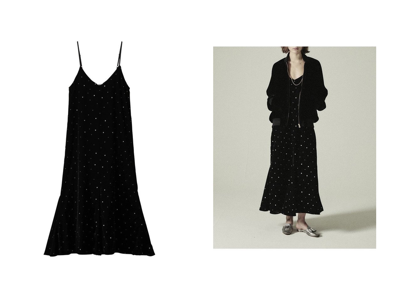 【COUTURE D'ADAM/クチュールドアダム】のグリッターベルベットキャミドレス おすすめ人気トレンドファッション通販アイテム インテリア・キッズ・メンズ・レディースファッション・服の通販 founy(ファニー) 　ファッション　Fashion　レディースファッション　Fashion for Women　ワンピース　Dresses　フォーマル・パーティードレス・結婚式用ドレス　Elegant & Casual Dresses　チュニック　Tunic Tops & Dresses　2025年　2025　2025-2026秋冬・A/W　Autumn/Winter 2025–26 AW25–26　カットソー　Cut and Sewn Top　グリッター　Glitter, Sparkle　ジャケット　Jacket, Outerwear　チュニック　Tunic, Long Top　トレンド　Trend, Trending Now　ベルベット　Velvet, Velvety　ラップ　Wrap, Wrap Design　ロング　Long, Long-Length　A/W・秋冬　Autumn/Winter　ブラック系　Black　|ID:crp329100000222334