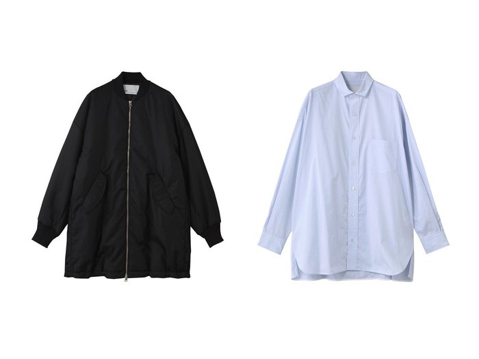 【heliopole/エリオポール】の【TICCA】PREMIUM BIG シャツ&【TICCA】MIDDLE MA-1 おすすめ人気トレンドファッション通販アイテム 人気、トレンドファッション・服の通販 founy(ファニー) 　ファッション　Fashion　レディースファッション　Fashion for Women　アウター　Coat / Outerwear Collection　レディースジャケット・軽アウター　Jackets　MA-1ジャケット　MA-1 Bomber Jackets / Flight Jackets　トップス・カットソー　Cut & Sew Tops　シャツ・ブラウス・オフィスカジュアル　Elegant Blouses & Button-Ups　シンプル　Simple, Minimal　ジャケット　Jacket, Outerwear　新作・新入荷　New Arrivals / New In　スリーブ　Sleeve, Long Sleeve / Short Sleeve　ロング　Long, Long-Length　長袖　Long Sleeve, Full Sleeve　|ID:crp329100000222337