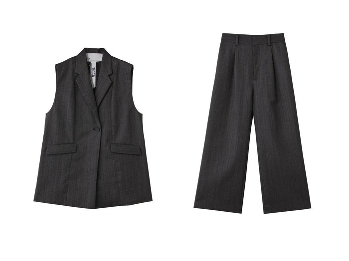 【heliopole/エリオポール】の【TICCA】WOOL HERRINGBONE ベスト&【TICCA】WOOL HERRINGBONE パンツ おすすめ人気トレンドファッション通販アイテム 人気、トレンドファッション・服の通販 founy(ファニー) 　ファッション　Fashion　レディースファッション　Fashion for Women　アウター　Coat / Outerwear Collection　レディースジャケット・軽アウター　Jackets　パンツ　Pants & Trousers　おすすめ　Recommended / Our Picks　ジャケット　Jacket, Outerwear　セットアップ　Set-Up, Coordinated Outfit　ベスト　Vest, Waistcoat　新作・新入荷　New Arrivals / New In　秋　Autumn　A/W・秋冬　Autumn/Winter　|ID:crp329100000222338