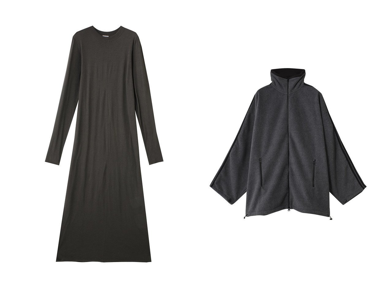 【INSCRIRE/アンスクリア】のコットン カシミヤ No. ドレス&Fleece ルーズ フィット トラック ジャケット おすすめ人気トレンドファッション通販アイテム インテリア・キッズ・メンズ・レディースファッション・服の通販 founy(ファニー) 　ファッション　Fashion　レディースファッション　Fashion for Women　ワンピース　Dresses　フォーマル・パーティードレス・結婚式用ドレス　Elegant & Casual Dresses　チュニック　Tunic Tops & Dresses　アウター　Coat / Outerwear Collection　レディースジャケット・軽アウター　Jackets　2025年　2025　2025-2026秋冬・A/W　Autumn/Winter 2025–26 AW25–26　チュニック　Tunic, Long Top　ドレス　Dress, One-Piece　ロング　Long, Long-Length　A/W・秋冬　Autumn/Winter　グレー系　Gray　|ID:crp329100000222340