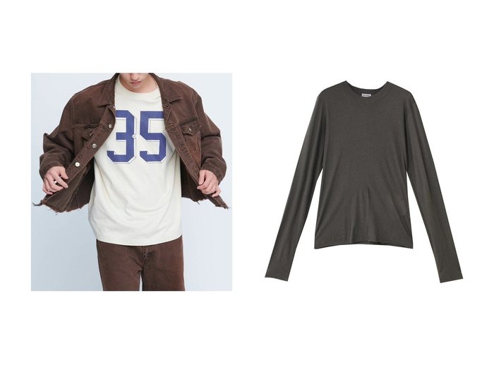 【INSCRIRE/アンスクリア】のNo35 ロング スリーブルーズ フィット&コットン カシミヤ No. Tシャツ おすすめ人気トレンドファッション通販アイテム 人気、トレンドファッション・服の通販 founy(ファニー) 　ファッション　Fashion　レディースファッション　Fashion for Women　トップス・カットソー　Cut & Sew Tops　シャツ・ブラウス・オフィスカジュアル　Elegant Blouses & Button-Ups　ロングTシャツ・Tシャツ　Longline T-Shirts & Tees　カットソー・ベーシックTシャツ　Cut-and-Sewn Tops / Stretch Tees & Basics　2025年　2025　2025-2026秋冬・A/W　Autumn/Winter 2025–26 AW25–26　グラフィック　Graphic, Graphic Design　スリーブ　Sleeve, Long Sleeve / Short Sleeve　バランス　Balance, Style Balance　フィット　Fit, Slim Fit　ルーズ　Loose, Oversized　ロング　Long, Long-Length　A/W・秋冬　Autumn/Winter　|ID:crp329100000222341