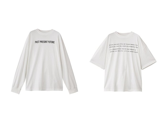 【INSCRIRE/アンスクリア】のBasic プリント ルーズ フィット Tシャツ&PAST PRESENT FURTURE ロング スリーブ ルーズ フィット おすすめ人気トレンドファッション通販アイテム 人気、トレンドファッション・服の通販 founy(ファニー) 　ファッション　Fashion　レディースファッション　Fashion for Women　トップス・カットソー　Cut & Sew Tops　シャツ・ブラウス・オフィスカジュアル　Elegant Blouses & Button-Ups　ロングTシャツ・Tシャツ　Longline T-Shirts & Tees　カットソー・ベーシックTシャツ　Cut-and-Sewn Tops / Stretch Tees & Basics　2025年　2025　2025-2026秋冬・A/W　Autumn/Winter 2025–26 AW25–26　スリーブ　Sleeve, Long Sleeve / Short Sleeve　フィット　Fit, Slim Fit　フロント　Front, Front Design　ルーズ　Loose, Oversized　ロング　Long, Long-Length　A/W・秋冬　Autumn/Winter　|ID:crp329100000222342