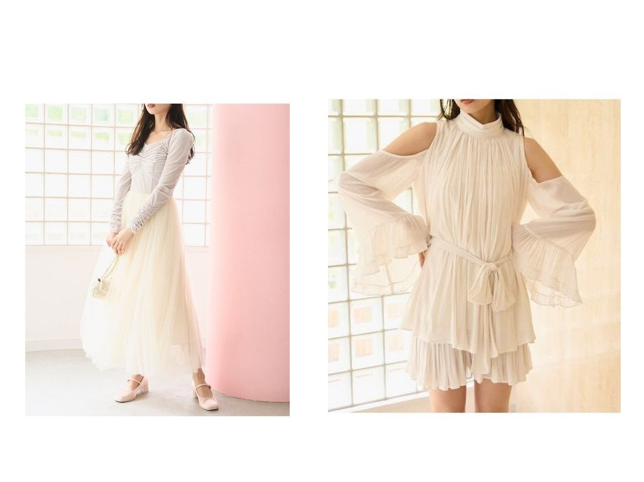 【SNIDEL/スナイデル】の【Chacott】ベロア×チュールワンピース&コールドショルダーセットアップ おすすめ人気トレンドファッション通販アイテム インテリア・キッズ・メンズ・レディースファッション・服の通販 founy(ファニー) 　ファッション　Fashion　レディースファッション　Fashion for Women　セットアップ　Matching Sets　ワンピース　Dresses　ウェーブ　Wavy Pattern　エレガント 上品　Elegant　ギャザー　Gathered, Ruffled　今季　This Season, Current Season　シアー　Sheer, See-Through　シフォン　Chiffon, Lightweight Fabric　ショート　Short, Short Length　シンプル　Simple, Minimal　スリーブ　Sleeve, Long Sleeve / Short Sleeve　セットアップ　Set-Up, Coordinated Outfit　チュニック　Tunic, Long Top　定番　Standard, Basic Item　人気　Popular, Best Seller　バランス　Balance, Style Balance　フェミニン　Feminine, Girly　フリル　Frill, Ruffle　フレア　Flare, Flared　おすすめ　Recommended / Our Picks　|ID:crp329100000222392