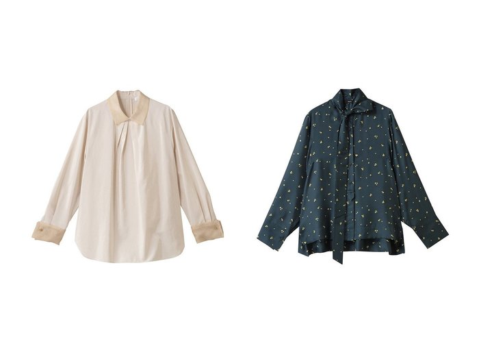 【ebure/エブール】のパウダリーシルク オーガンジーディテールブラウス&シルクスモールフラワー ボウタイブラウス おすすめ人気トレンドファッション通販アイテム 人気、トレンドファッション・服の通販 founy(ファニー) ファッション Fashion レディースファッション Fashion for Women トップス・カットソー Cut & Sew Tops シャツ・ブラウス・オフィスカジュアル Elegant Blouses & Button-Ups 2025年 2025 2025-2026秋冬・A/W Autumn/Winter 2025–26 AW25–26 オーガンジー Organza Fabric カフス Cuff Design コーデュロイ Corduroy, Cord Fabric シルク Silk, 100% Silk スリーブ Sleeve, Long Sleeve / Short Sleeve ダブル Double, Double-Breasted ロング Long, Long-Length エレガント 上品 Elegant A/W・秋冬 Autumn/Winter |ID:crp329100000222402