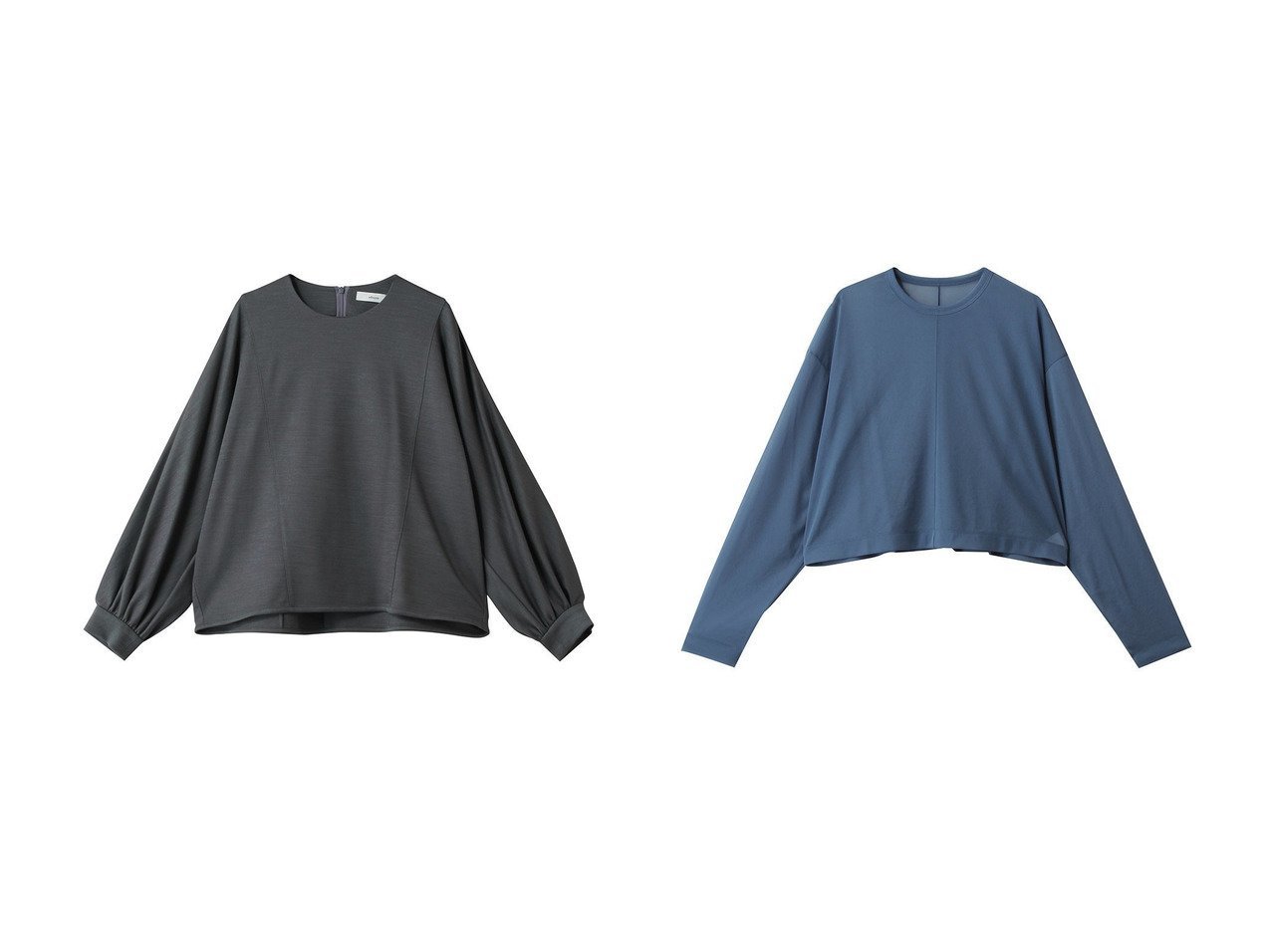 【ebure/エブール】のソフトウールモクロディ クルーネックプルオーバー&【店舗限定】シアーストレッチ クルーネックショートプルオーバー おすすめ人気トレンドファッション通販アイテム インテリア・キッズ・メンズ・レディースファッション・服の通販 founy(ファニー) 　ファッション　Fashion　レディースファッション　Fashion for Women　トップス・カットソー　Cut & Sew Tops　ニット　Knit Tops & Sweaters　カジュアルプルオーバー・ニットトップス　Pullovers & Knit Tops / Casual Pullovers　2025年　2025　2025-2026秋冬・A/W　Autumn/Winter 2025–26 AW25–26　カットソー　Cut and Sewn Top　ショート　Short, Short Length　A/W・秋冬　Autumn/Winter　ブルー系　Blue　グレー系　Gray　ブラウン系　Brown　|ID:crp329100000222405