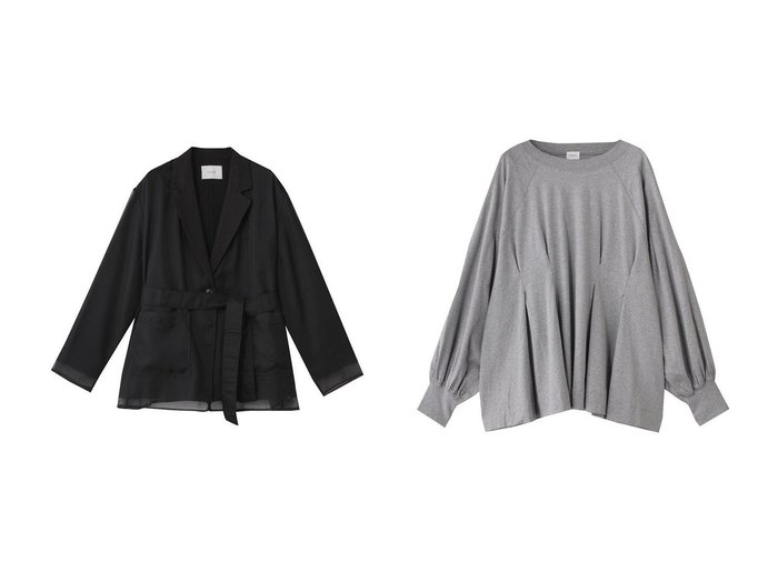 【MANOF/マノフ】のWAIST TUCK VOLUME SLEEVE TOPS Tシャツ・カットソー&LAYERED SHEER JACKET ジャケット おすすめ人気トレンドファッション通販アイテム 人気、トレンドファッション・服の通販 founy(ファニー) ファッション Fashion レディースファッション Fashion for Women アウター Coat / Outerwear Collection レディースジャケット・軽アウター Jackets トップス・カットソー Cut & Sew Tops シャツ・ブラウス・オフィスカジュアル Elegant Blouses & Button-Ups ロングTシャツ・Tシャツ Longline T-Shirts & Tees カットソー・ベーシックTシャツ Cut-and-Sewn Tops / Stretch Tees & Basics ボリューム袖・フリルスリーブブラウス Voluminous & Ruffle Sleeves / Puffy Sleeve Tops 2025年 2025 2025-2026秋冬・A/W Autumn/Winter 2025–26 AW25–26 おすすめ Recommended / Our Picks シアー Sheer, See-Through ジャケット Jacket, Outerwear スラックス Slacks, Dress Pants ダウン Down, Puffer デニム Denim, Jeans Material トレンド Trend, Trending Now A/W・秋冬 Autumn/Winter |ID:crp329100000222418