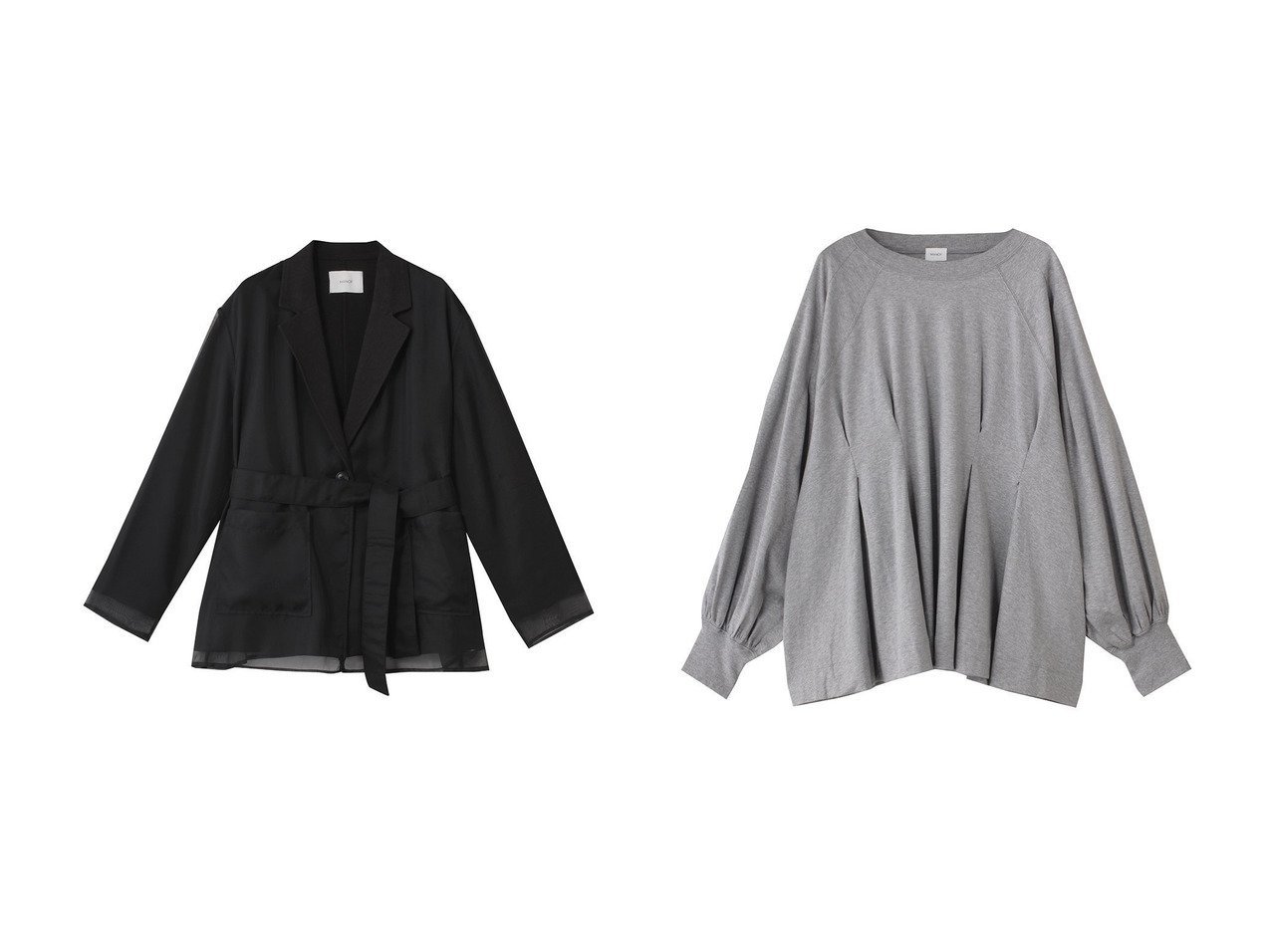 【MANOF/マノフ】のWAIST TUCK VOLUME SLEEVE TOPS Tシャツ・カットソー&LAYERED SHEER JACKET ジャケット おすすめ人気トレンドファッション通販アイテム インテリア・キッズ・メンズ・レディースファッション・服の通販 founy(ファニー) 　ファッション　Fashion　レディースファッション　Fashion for Women　アウター　Coat / Outerwear Collection　レディースジャケット・軽アウター　Jackets　トップス・カットソー　Cut & Sew Tops　シャツ・ブラウス・オフィスカジュアル　Elegant Blouses & Button-Ups　ロングTシャツ・Tシャツ　Longline T-Shirts & Tees　カットソー・ベーシックTシャツ　Cut-and-Sewn Tops / Stretch Tees & Basics　ボリューム袖・フリルスリーブブラウス　Voluminous & Ruffle Sleeves / Puffy Sleeve Tops　2025年　2025　2025-2026秋冬・A/W　Autumn/Winter 2025–26 AW25–26　おすすめ　Recommended / Our Picks　シアー　Sheer, See-Through　ジャケット　Jacket, Outerwear　スラックス　Slacks, Dress Pants　ダウン　Down, Puffer　デニム　Denim, Jeans Material　トレンド　Trend, Trending Now　A/W・秋冬　Autumn/Winter　ブラック系　Black　|ID:crp329100000222418